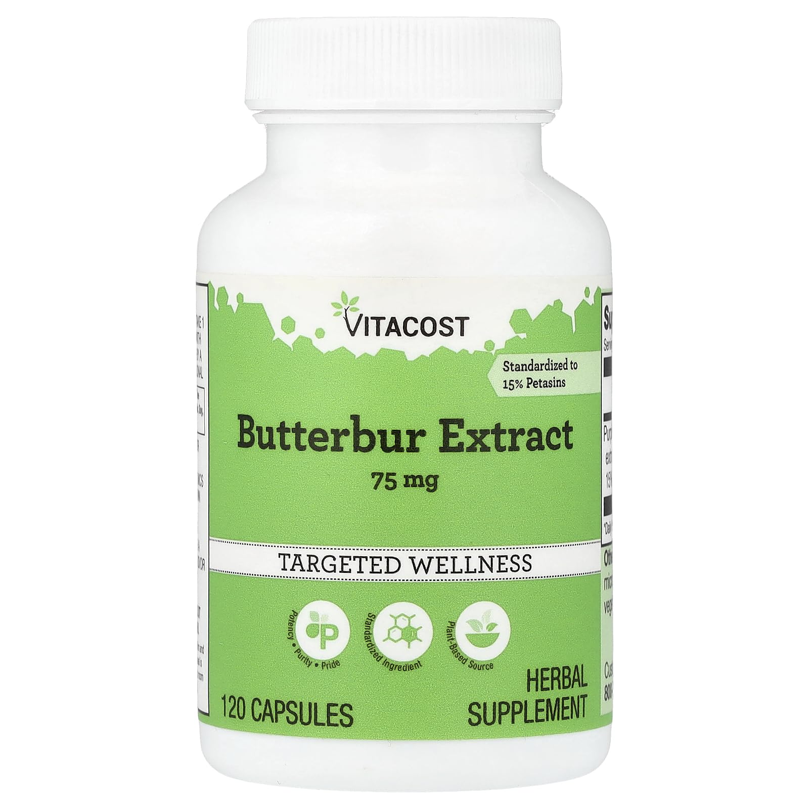 Vitacost Butterbur Extract 75 mg Capsule, 120 Capsules