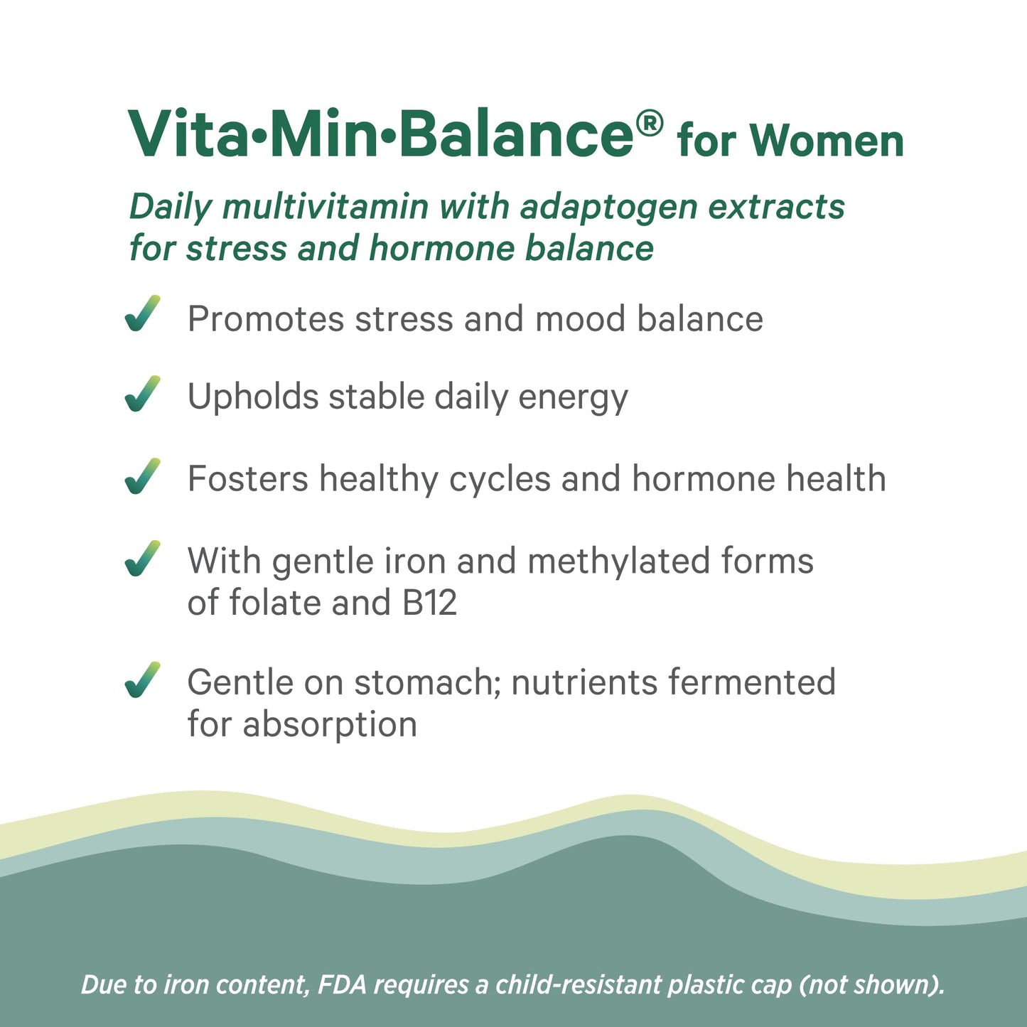 PURE SYNERGY Vita·Min·Balance Multivitamin for Women with Iron Tablets 60