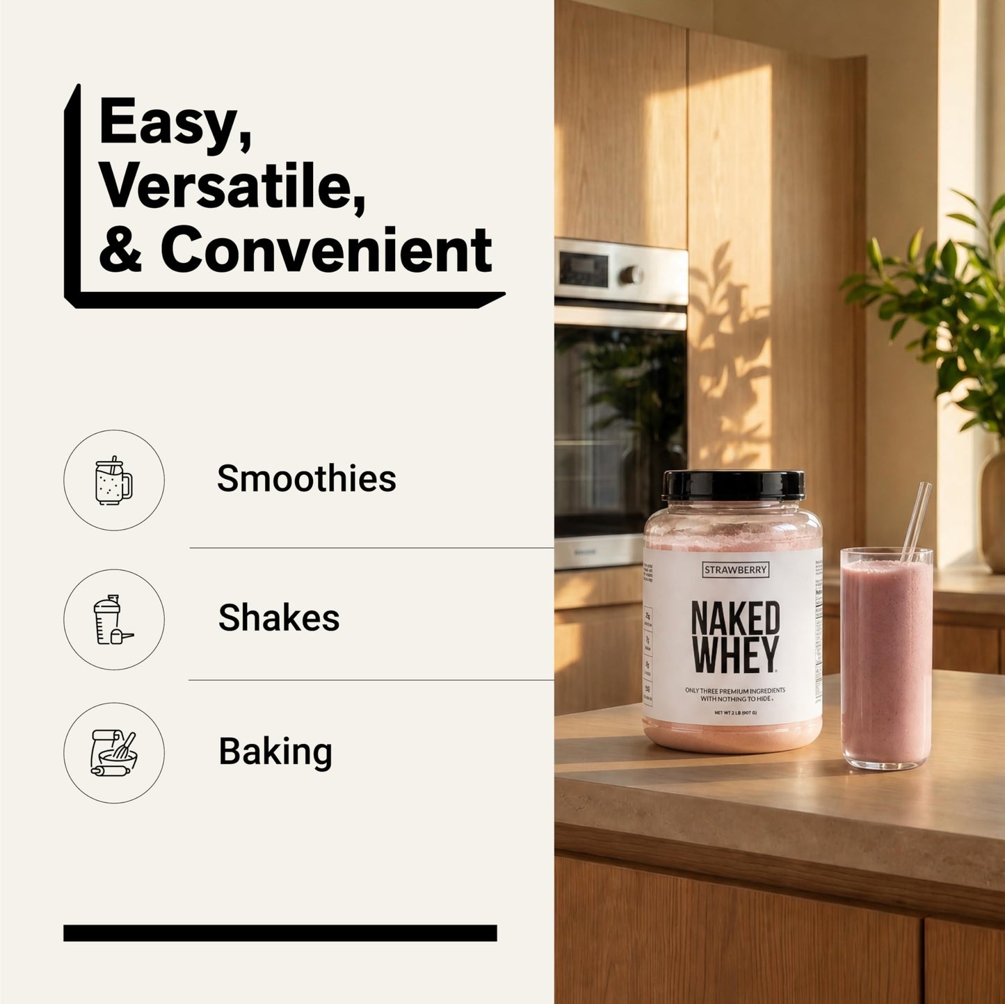 NAKED Strawberry Whey Protein Powder 32 Servings