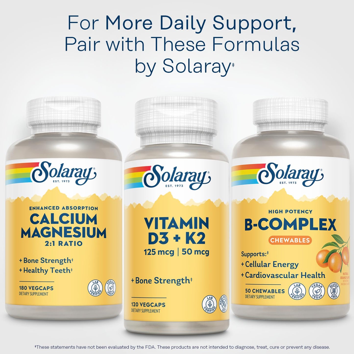 SOLARAY Vitamin B Complex Orange Chewable, 50 Count