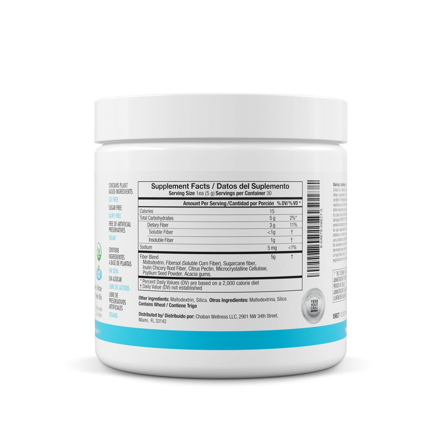 Yes You Can! Pure Fiber Shake Booster, Powder, 30 Servings