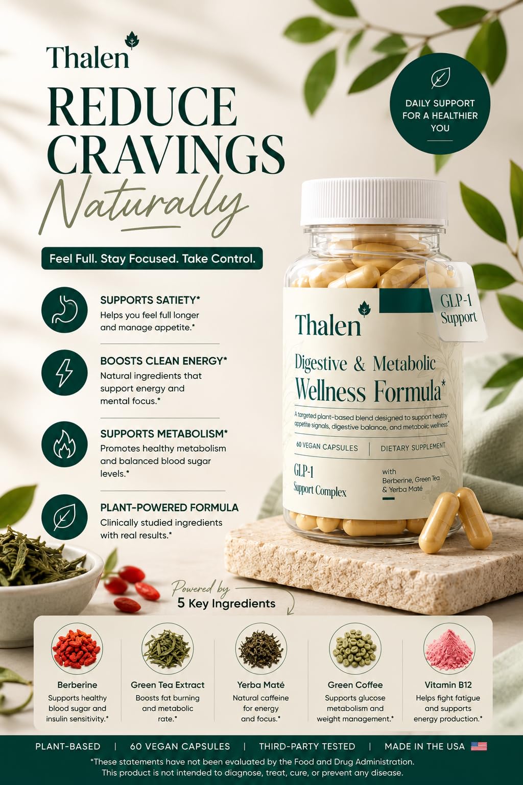 THALEN GLP-1 Supplement Weight Loss – Capsule, 60 Count