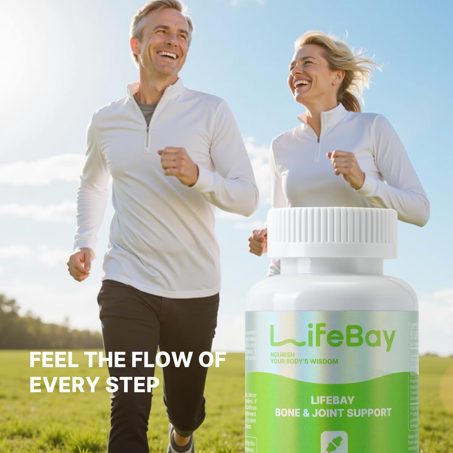 LifeBay Bone & Joint Support with Notoginseng & Salvia, 60 Vegan Capsules
