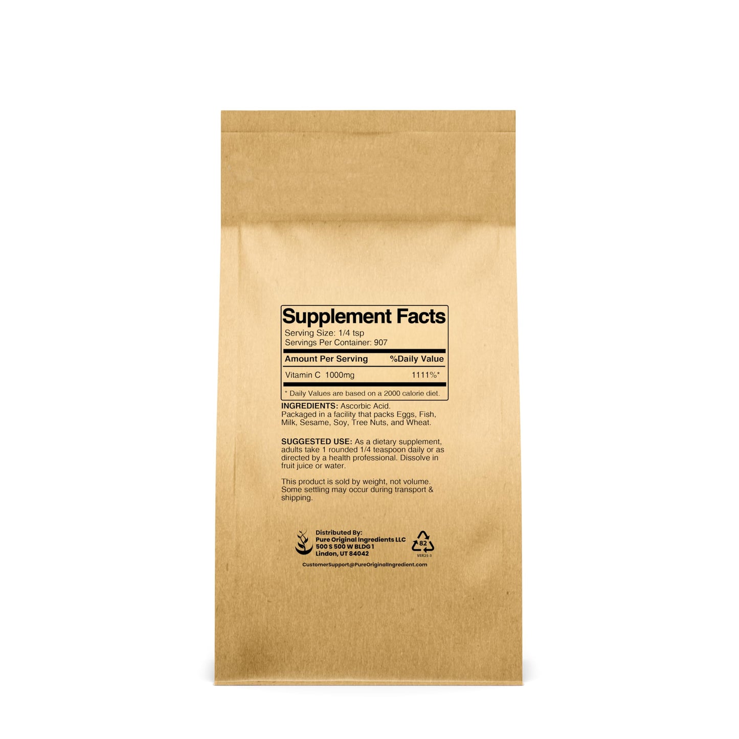 PURE ORIGINAL INGREDIENTS Vitamin C Powder 32 oz