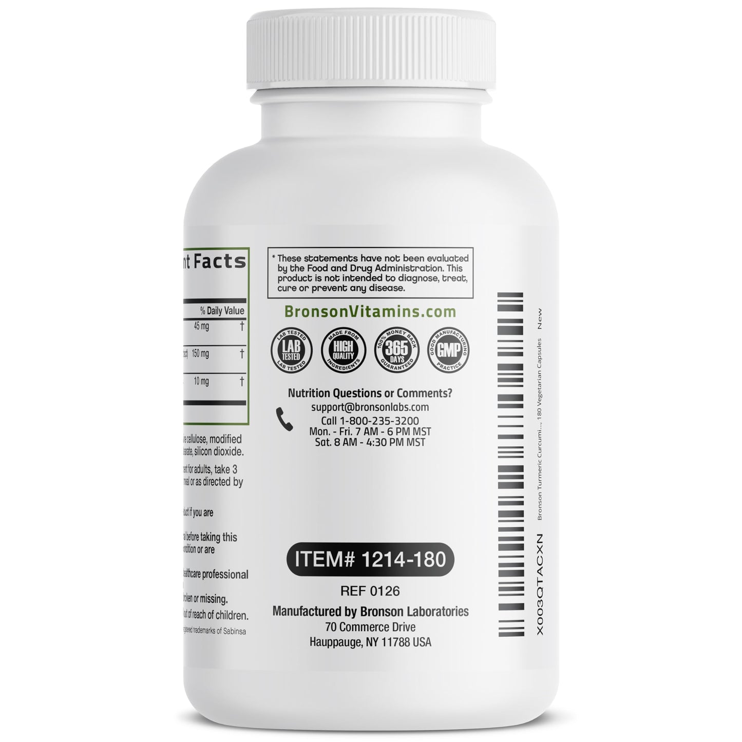 Bronson Turmeric Curcumin Extra Strength Capsules 180 Count