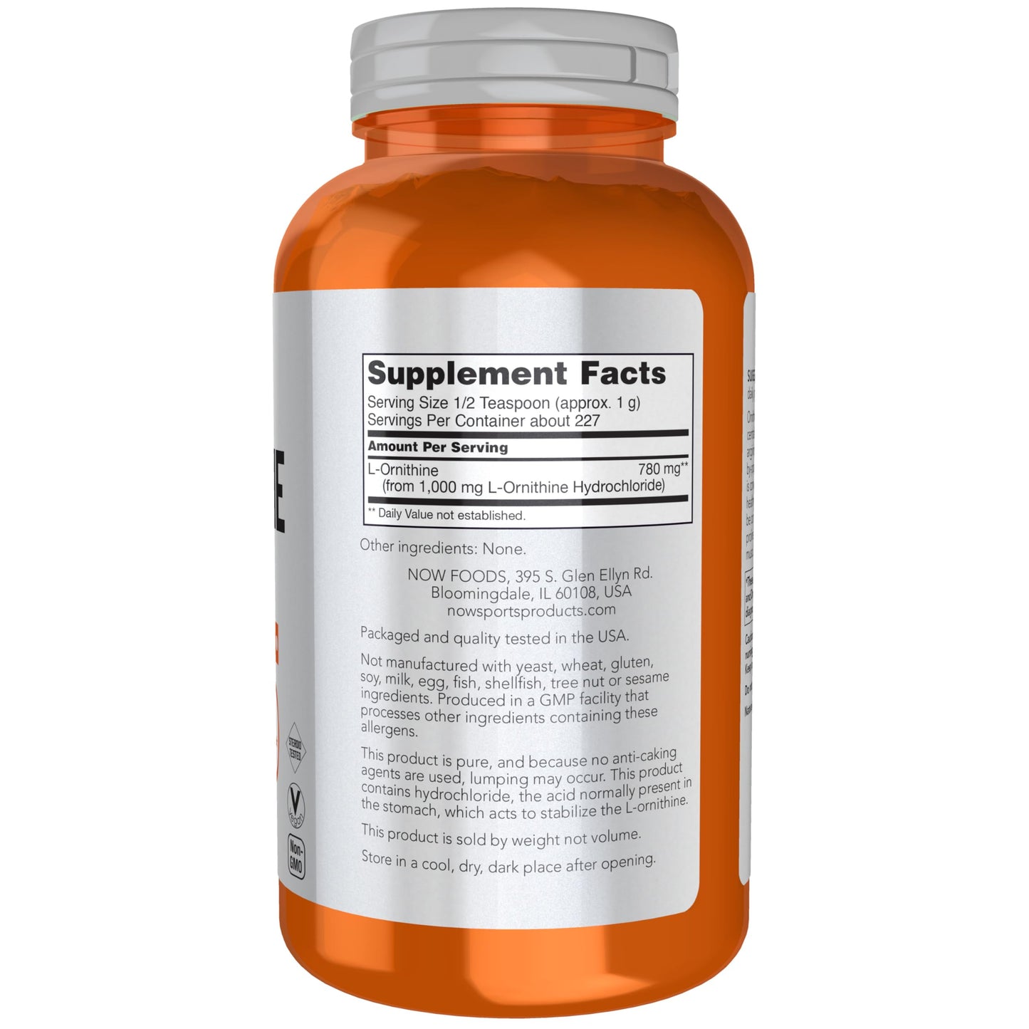 NOW Foods L-Ornithine Powder, 8-Ounce
