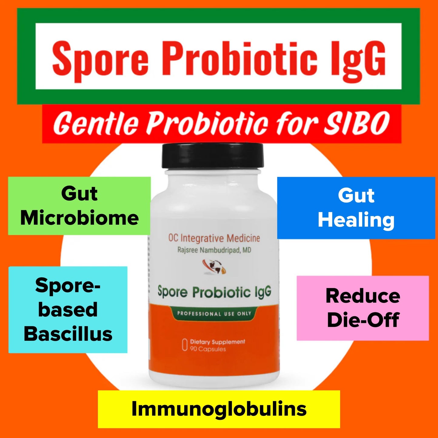 Rajsree Spore Probiotic IgG Capsule, 90 Count
