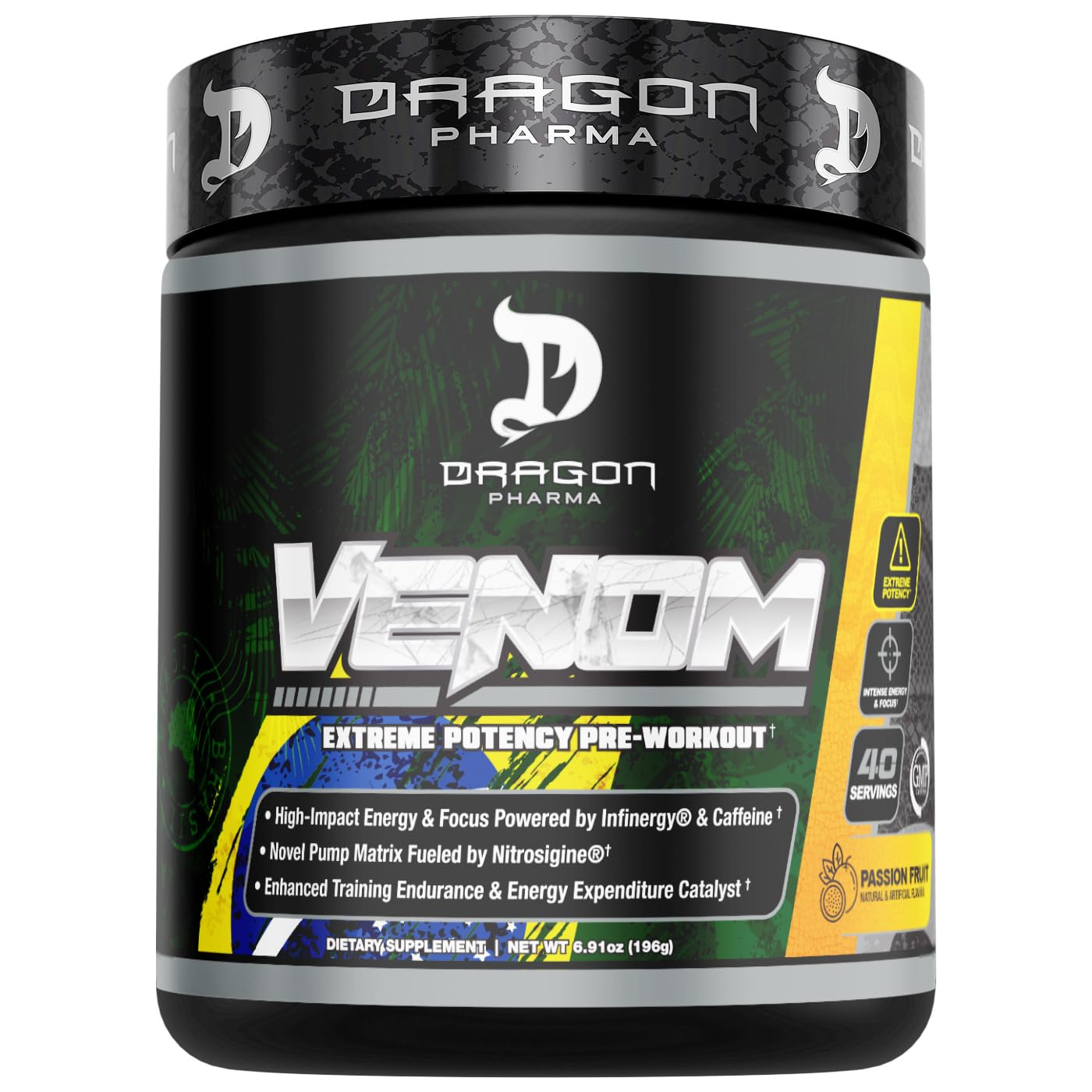DRAGON PHARMA Venom Extreme Potency Pre-Workout Powder 6.91 Ounce