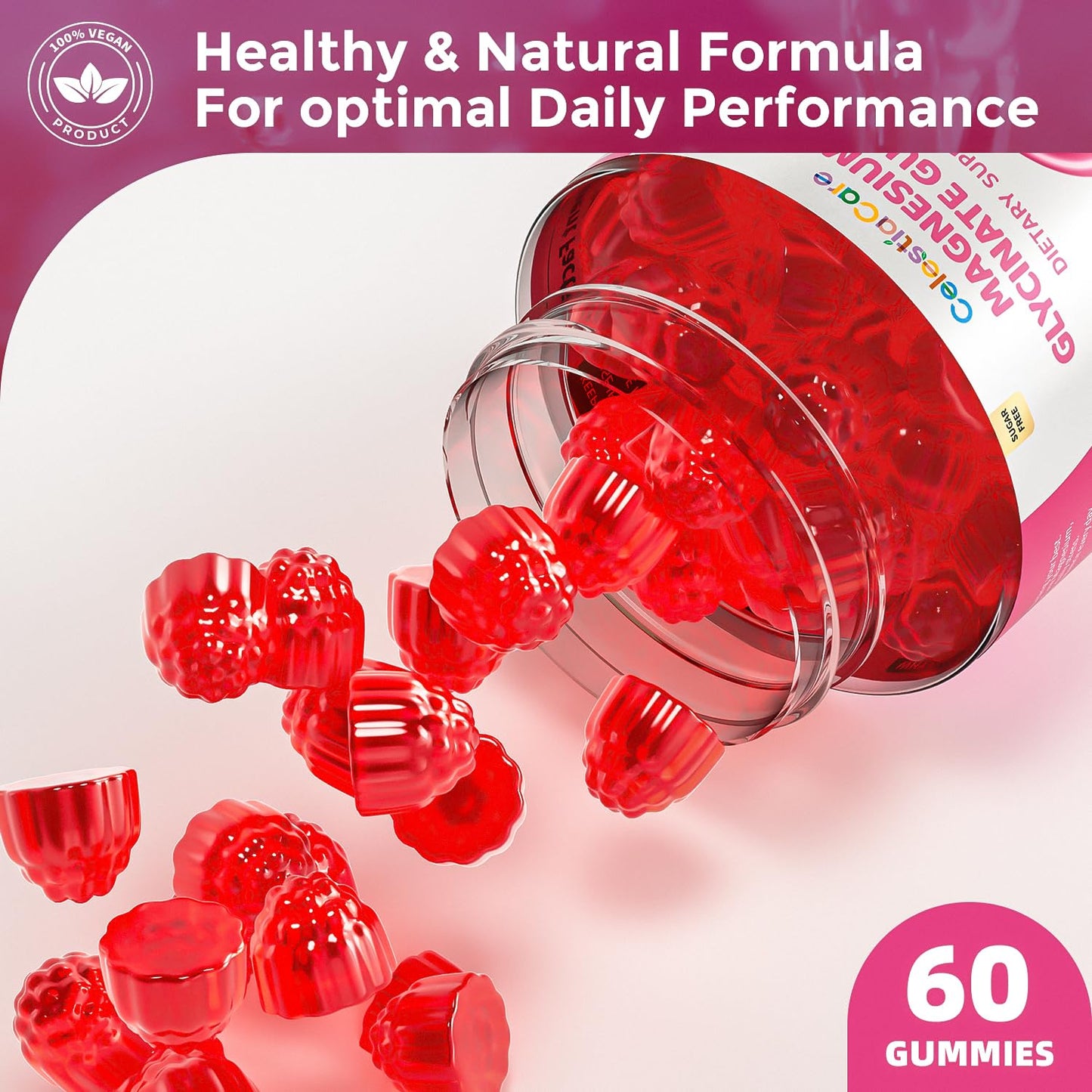 CelestiaCare Magnesium Glycinate Gummies, 60 Count