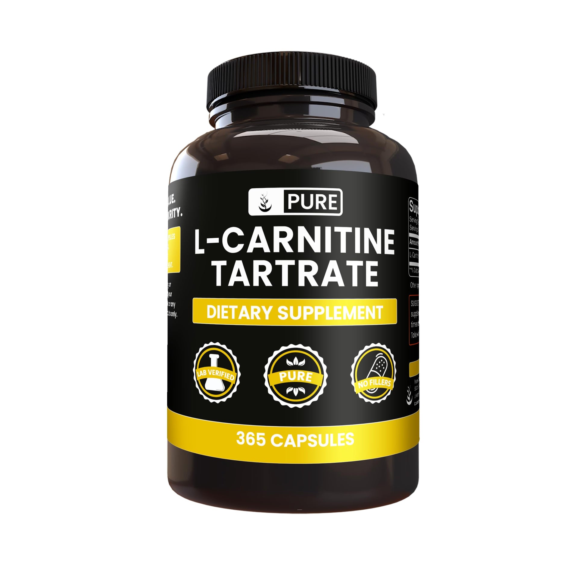PURE ORIGINAL INGREDIENTS L-Carnitine Tartrate Capsules 365