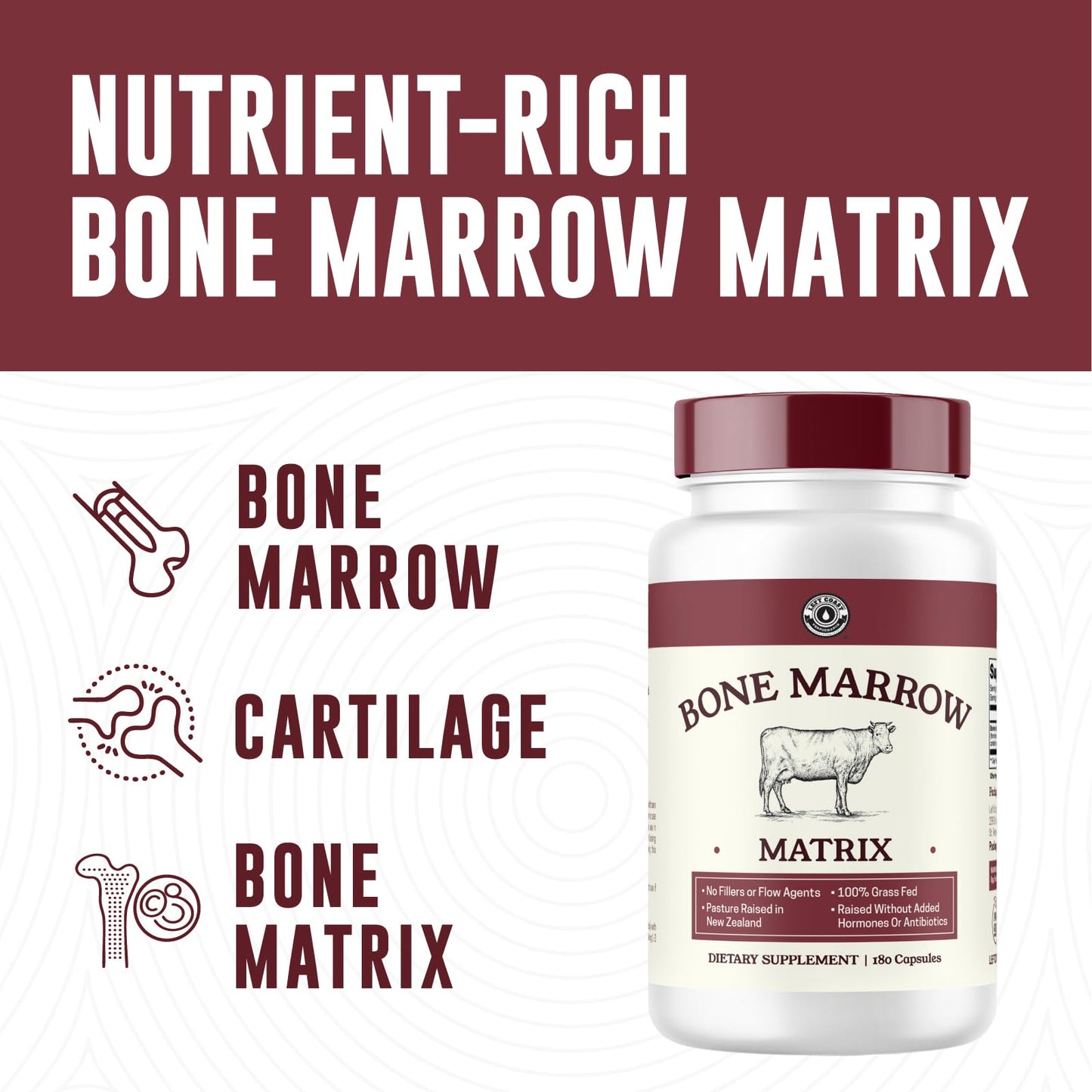 Left Coast Performance Bovine Bone Marrow Supplement Capsules 180