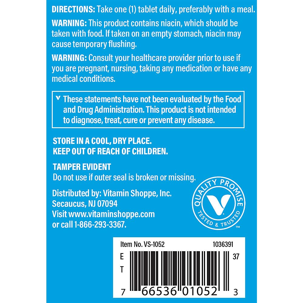 The Vitamin Shoppe Vitamin B-Complex - Energy Metabolism & Nervous System Support, Complete B Vitamins, 100 Tablets