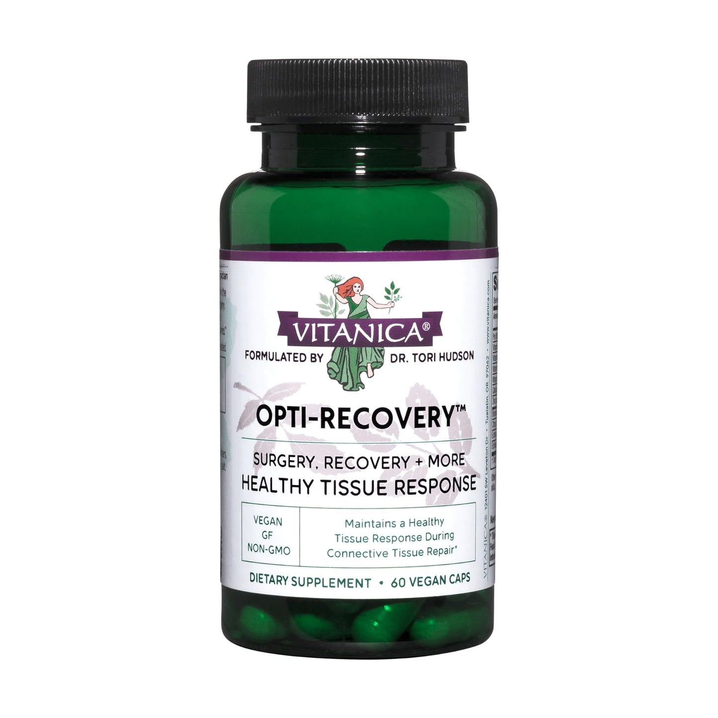 Vitanica Opti-Recovery, Pre & Post Surgery Support, Wound Care, BBL, Tummy Tuck, C Section & Postpartum Vitamin Essentials Healing Support, Scar, Shoulder, Hysterectomy, Breast & Lipo, Vegan, 60 Capsules