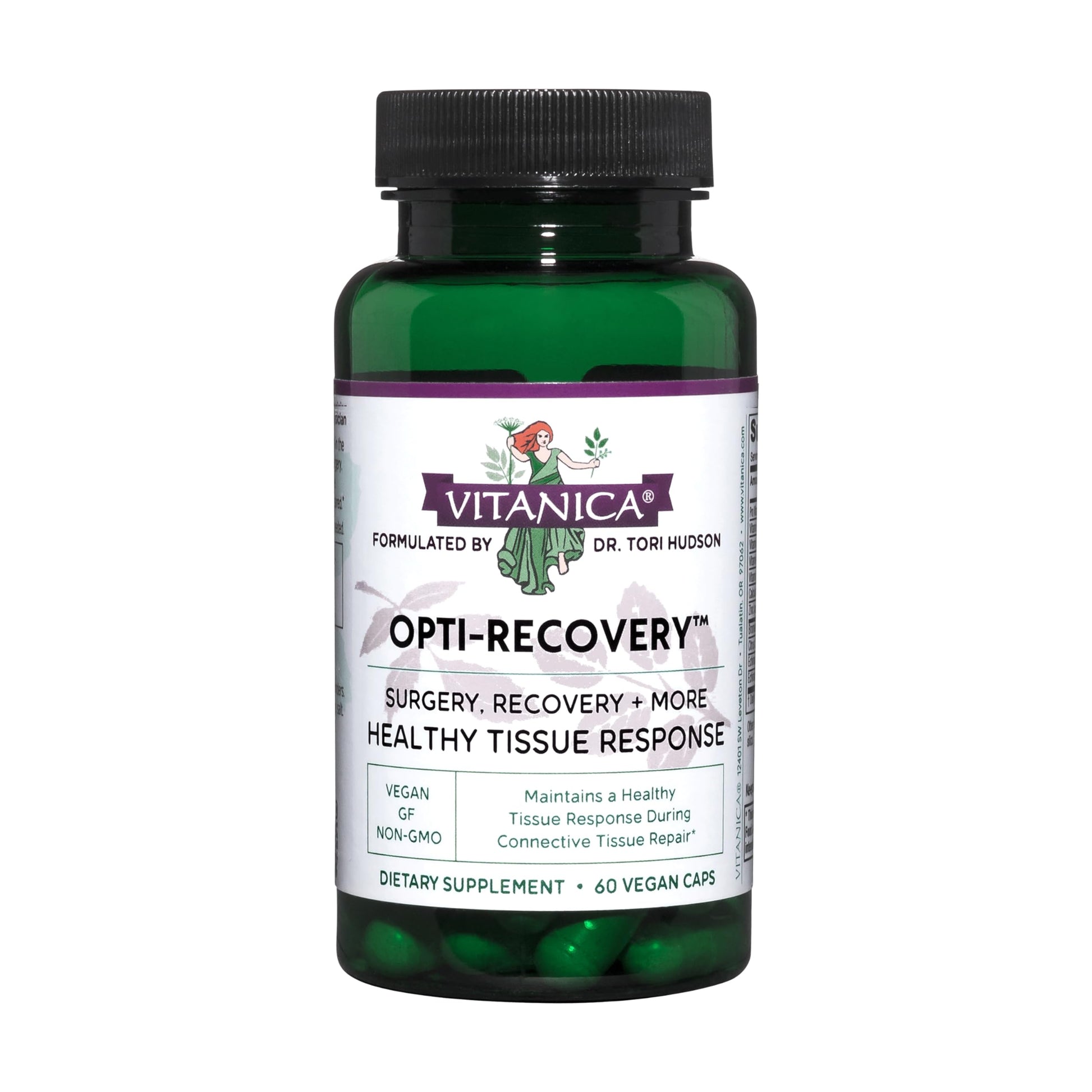 Vitanica Opti-Recovery, Pre & Post Surgery Support, Wound Care, BBL, Tummy Tuck, C Section & Postpartum Vitamin Essentials Healing Support, Scar, Shoulder, Hysterectomy, Breast & Lipo, Vegan, 60 Capsules