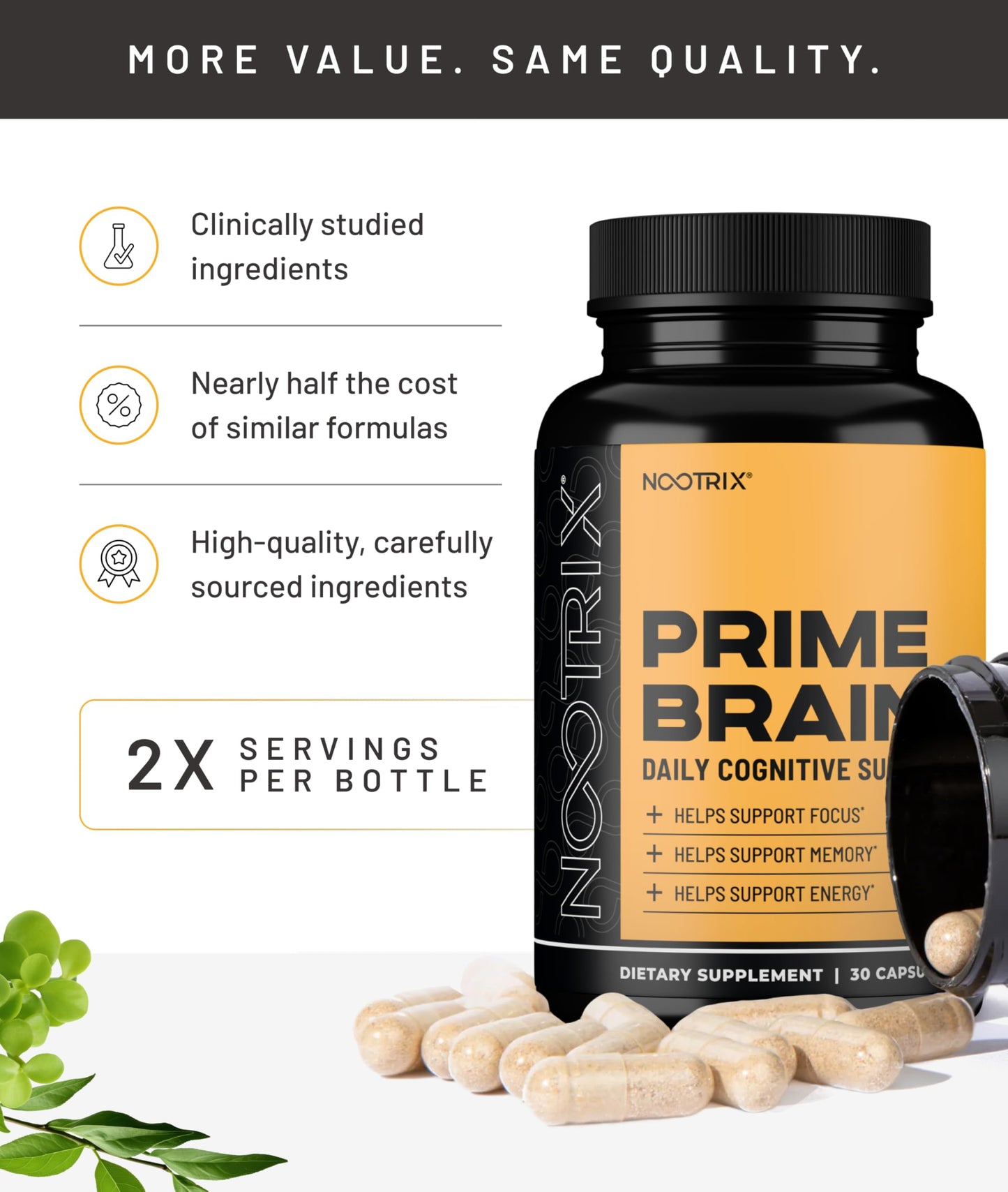 Nootrix Prime Brain Nootropic Capsule, 60 Count