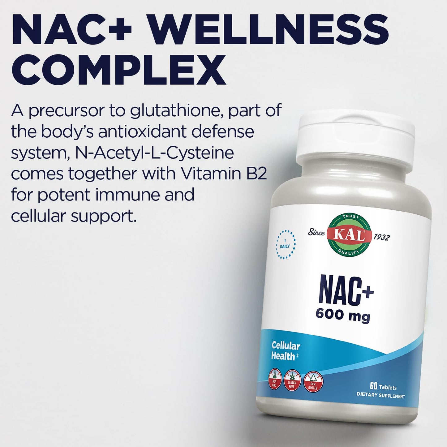 KAL N-Acetyl Cysteine Plus Tablets, 60 Count