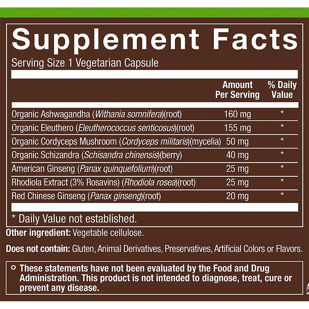 plnt Adaptogen Herbal Formula Capsules 90 Count