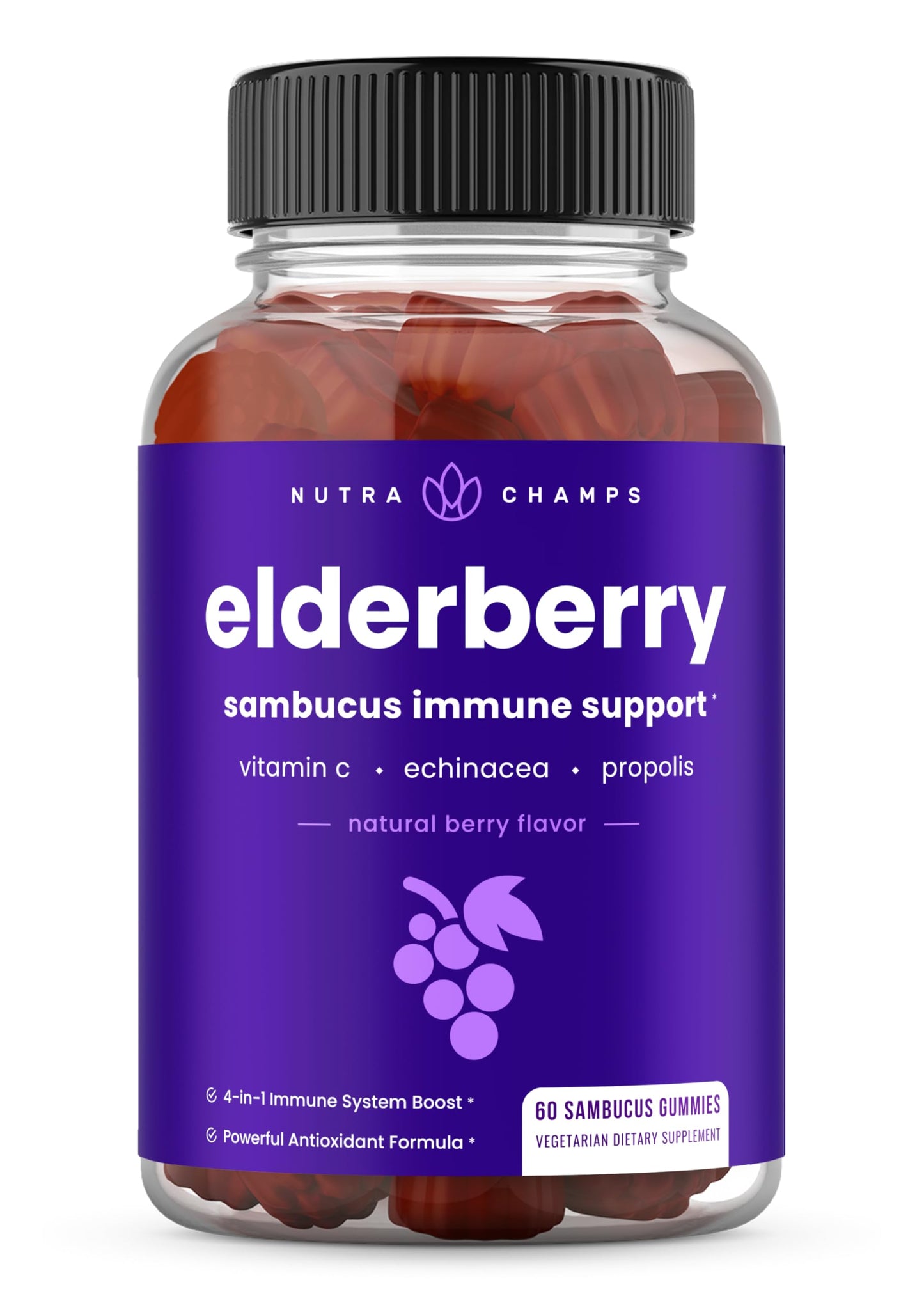 NutraChamps Elderberry Capsules and Gummies Bundle, 2-Pack