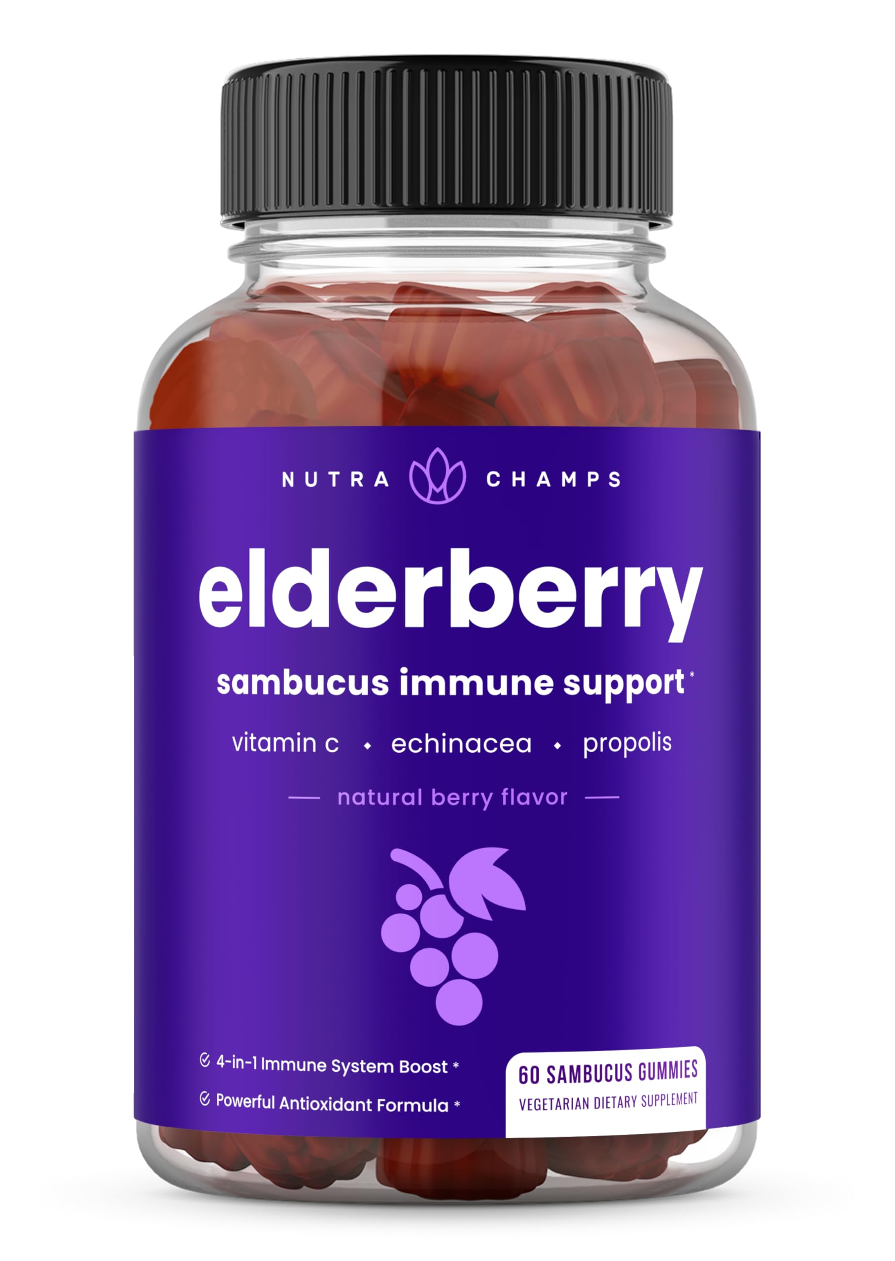 NutraChamps Elderberry Capsules and Gummies Bundle, 2-Pack