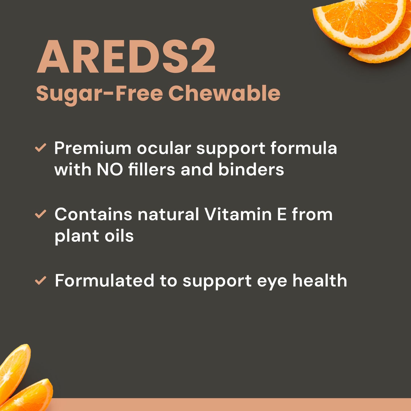 VisiVite AREDS 2 Sugar-Free Eye Vitamins Chewable Tablets, 1 Count