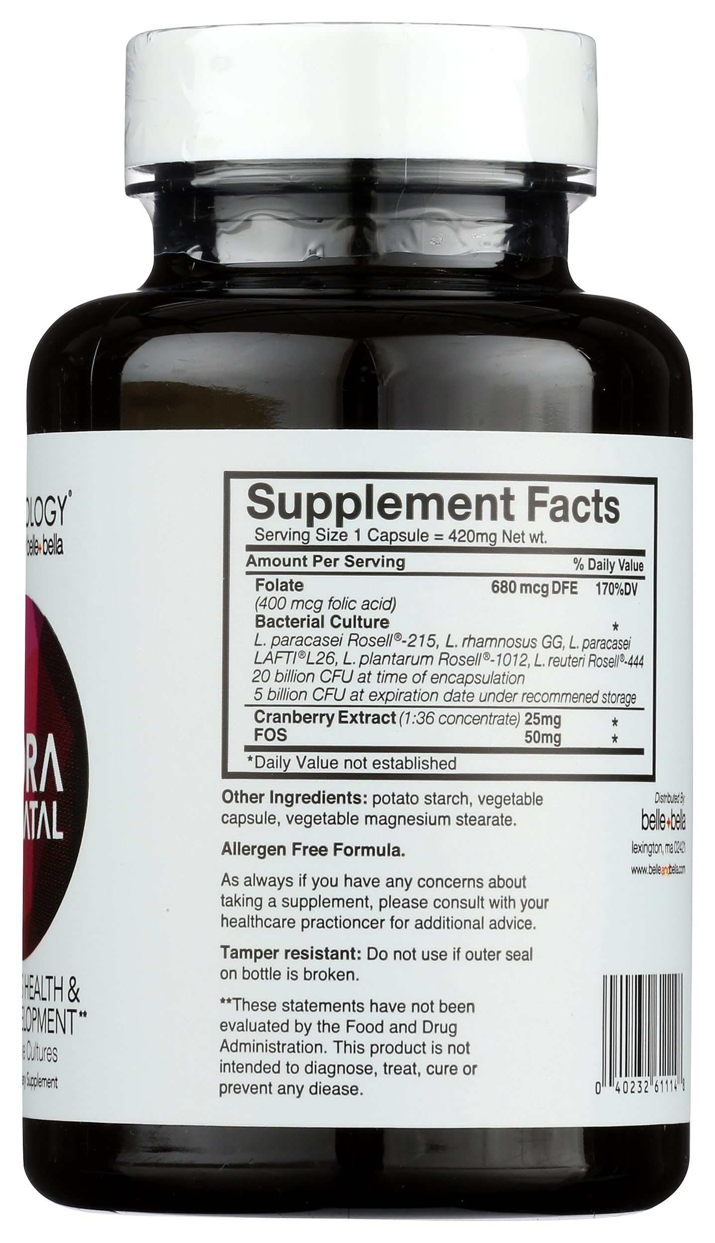 Belle+Bella Probiology Probiotic Flora Fem Capsule 30 Count