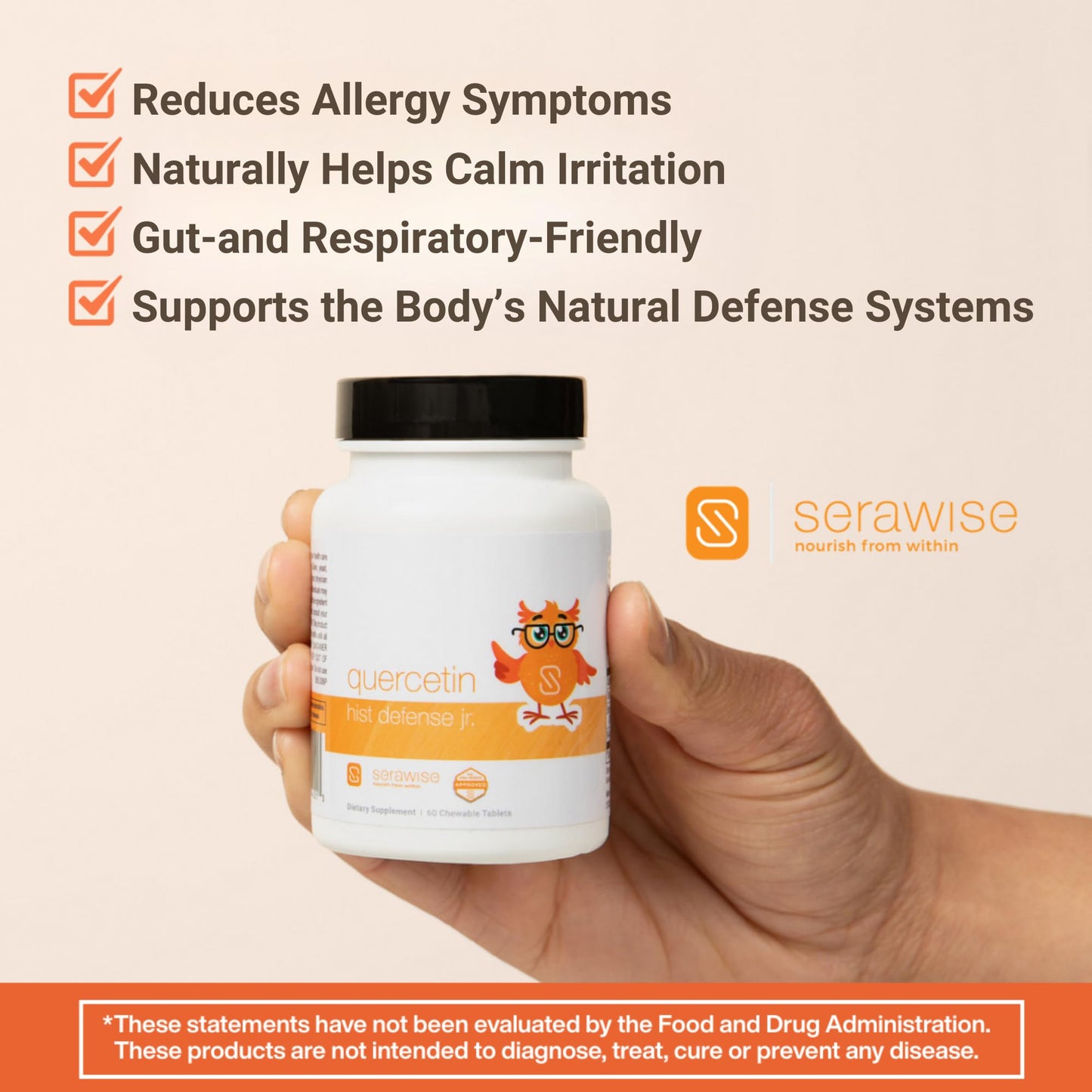 Serawise Quercetin Hist Defense Jr. Chewable 60 Tablets