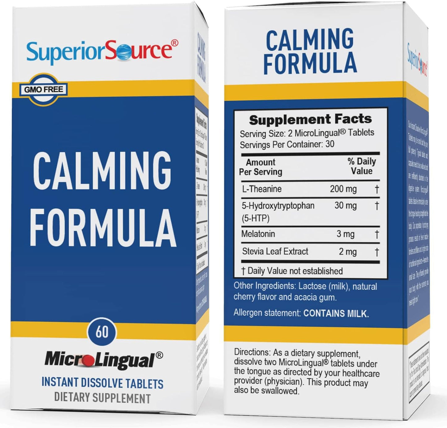 Superior Source Calming Formula L-Theanine Melatonin Under The Tongue Quick-Dissolve MicroLingual Tablets, 120 Tablets