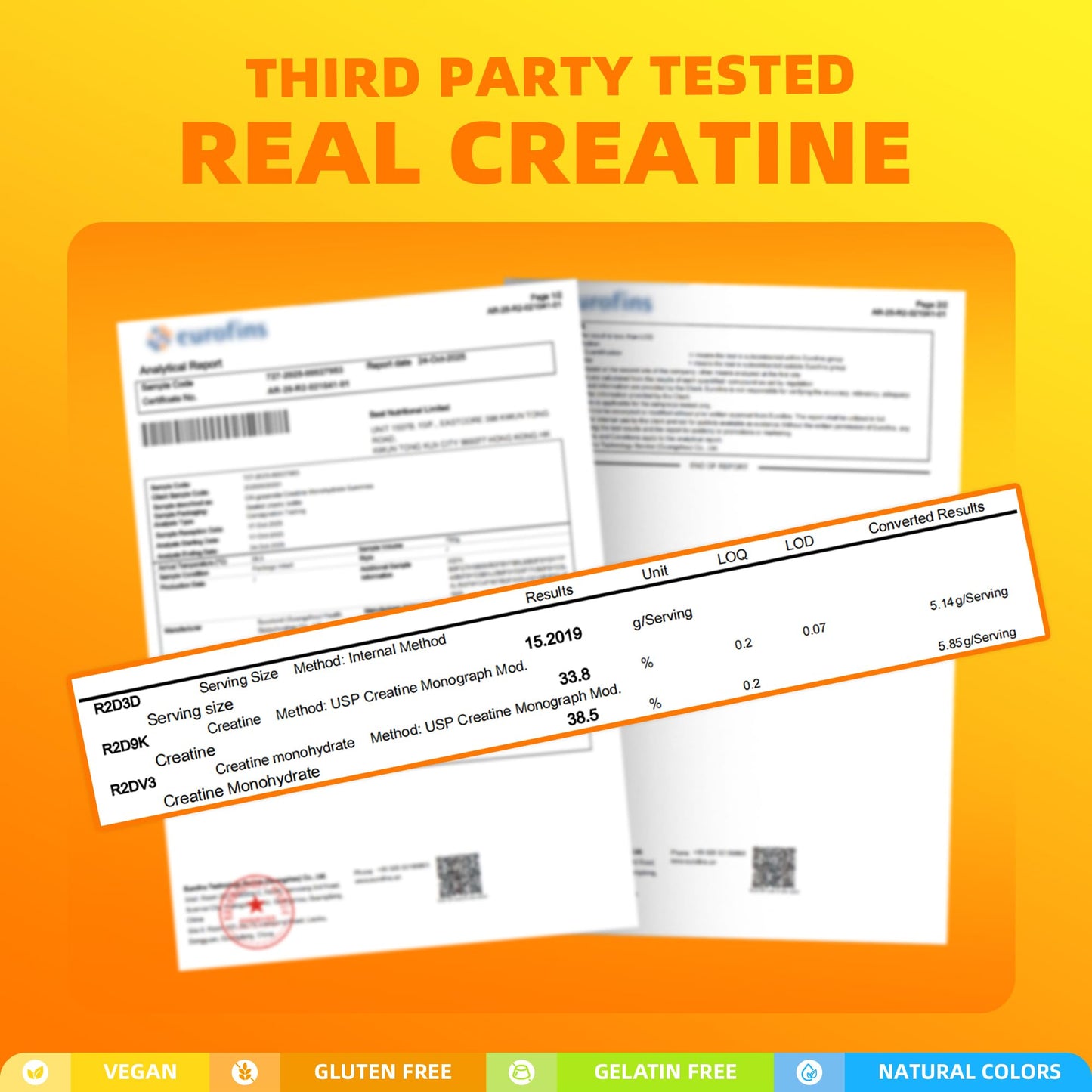 ON GREENVITA NUTRITION Creatine Monohydrate Gummies 135 Gummies
