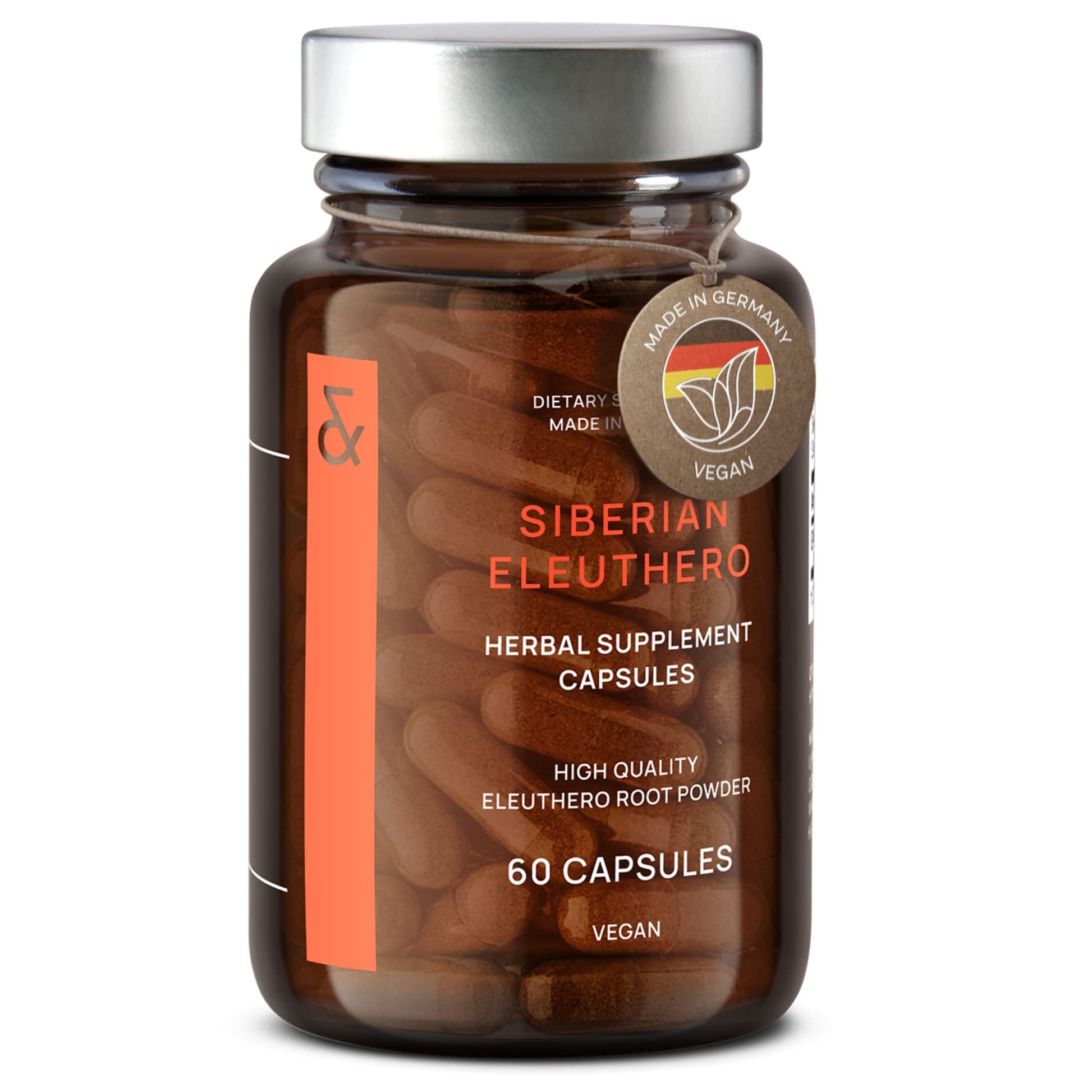 CLAV Siberian Ginseng 900mg Eleuthero Root Powder Capsules, 60 Count