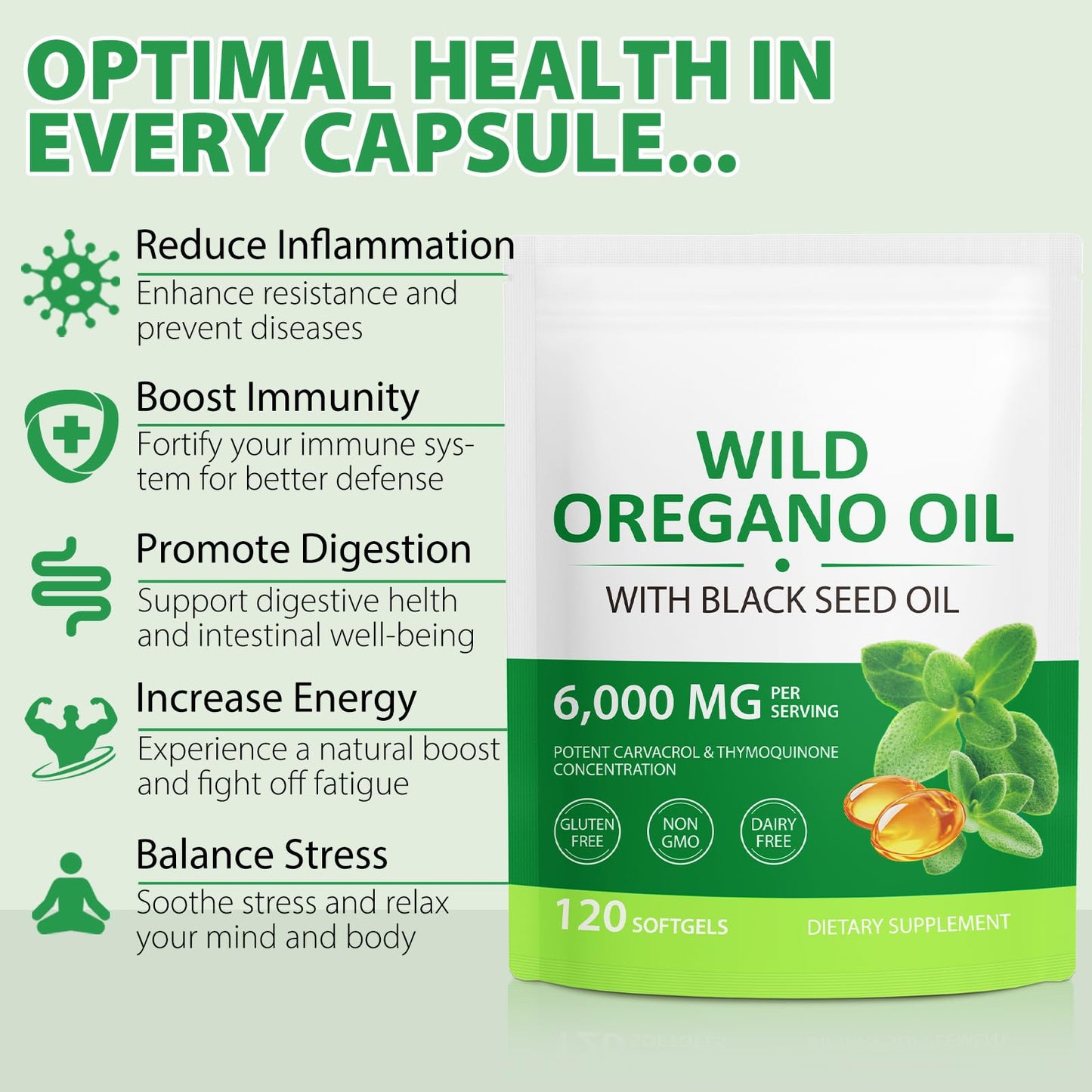 Cacukn Oil of Oregano Softgels with Black Seed Oil 240
