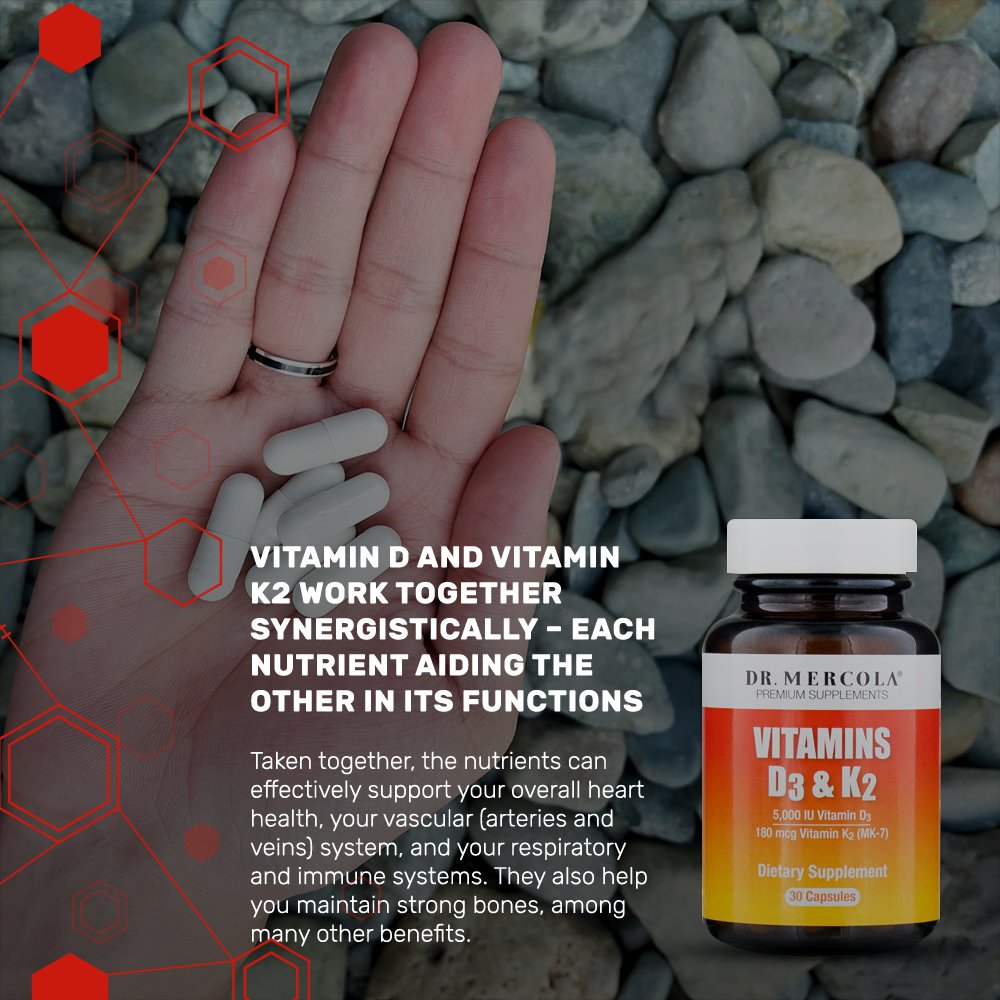 Dr. Mercola Vitamin D3 and K2 Supplement Capsule, 30 Capsules