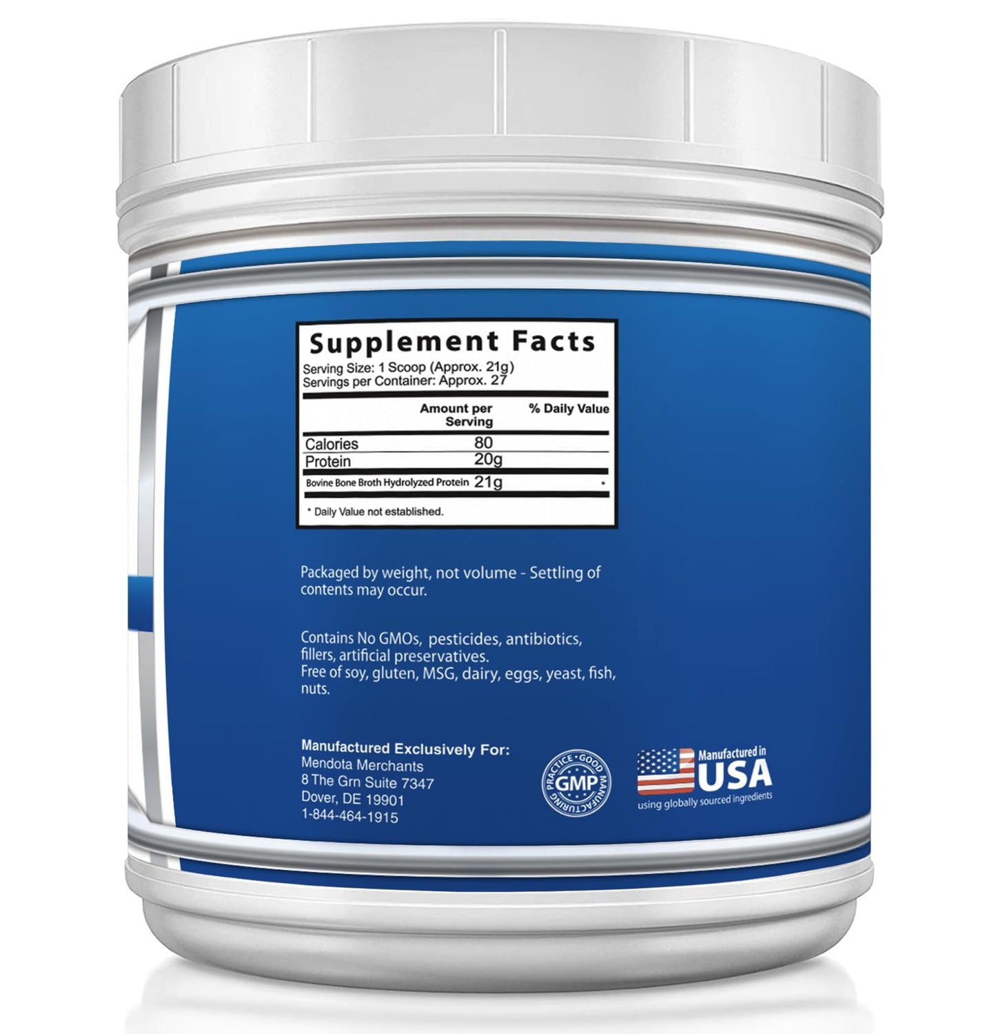 YounGlo Research Bone Broth Beef Protein Powder, 20 oz