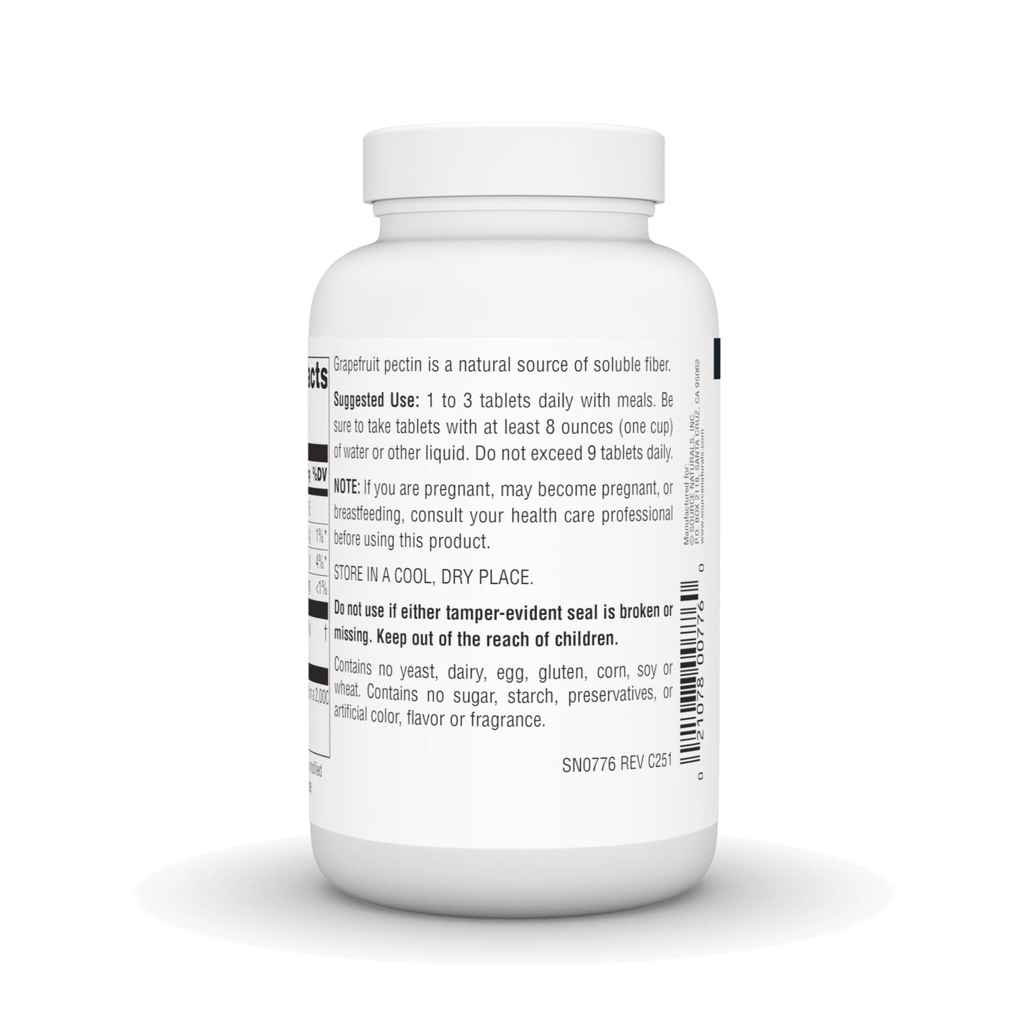 Source Naturals Grapefruit Pectin Complex 1000 mg Tablets, 120 Count