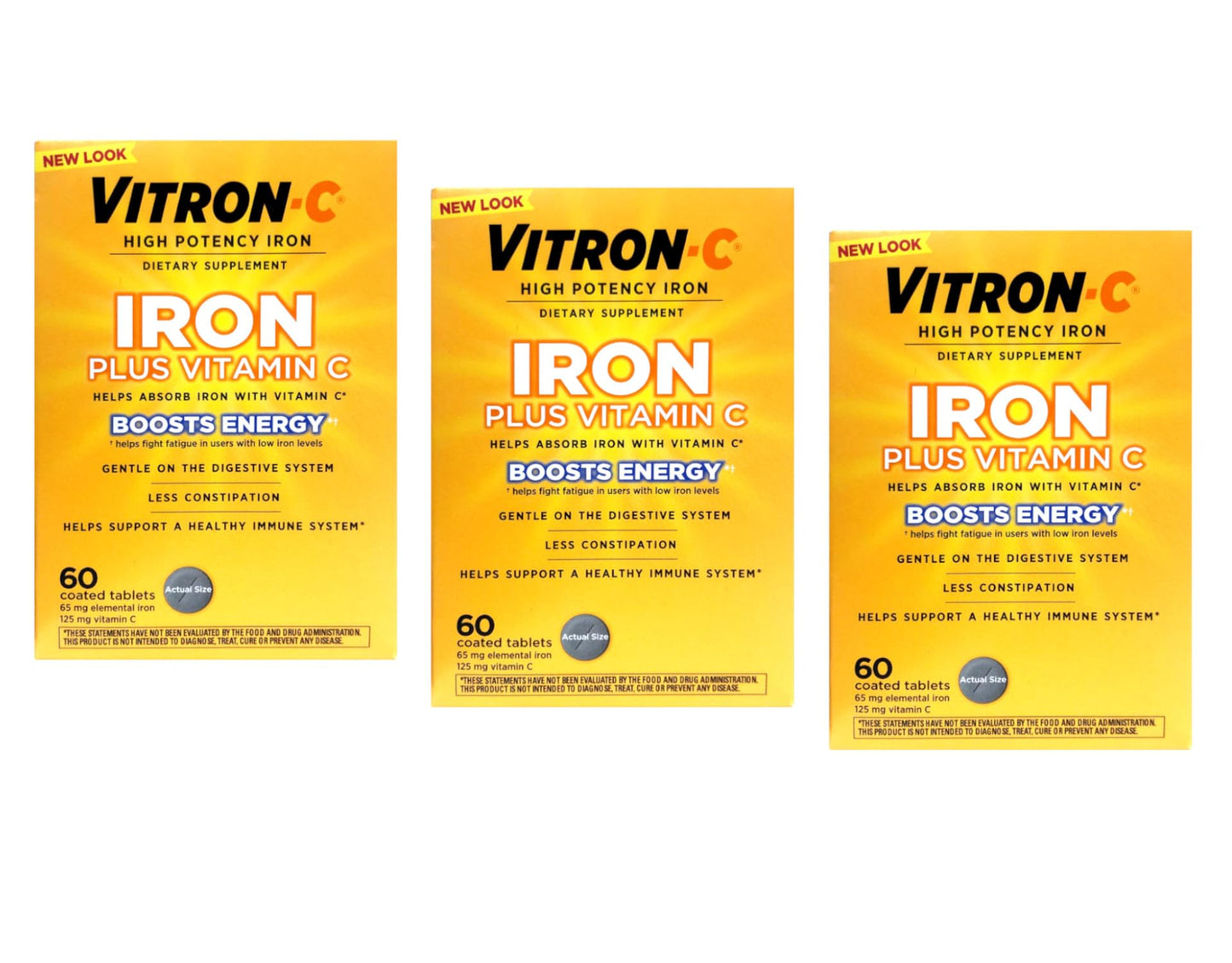 Vitron-C High Potency Iron Supplement with Vitamin C Tablets 180 Tablets