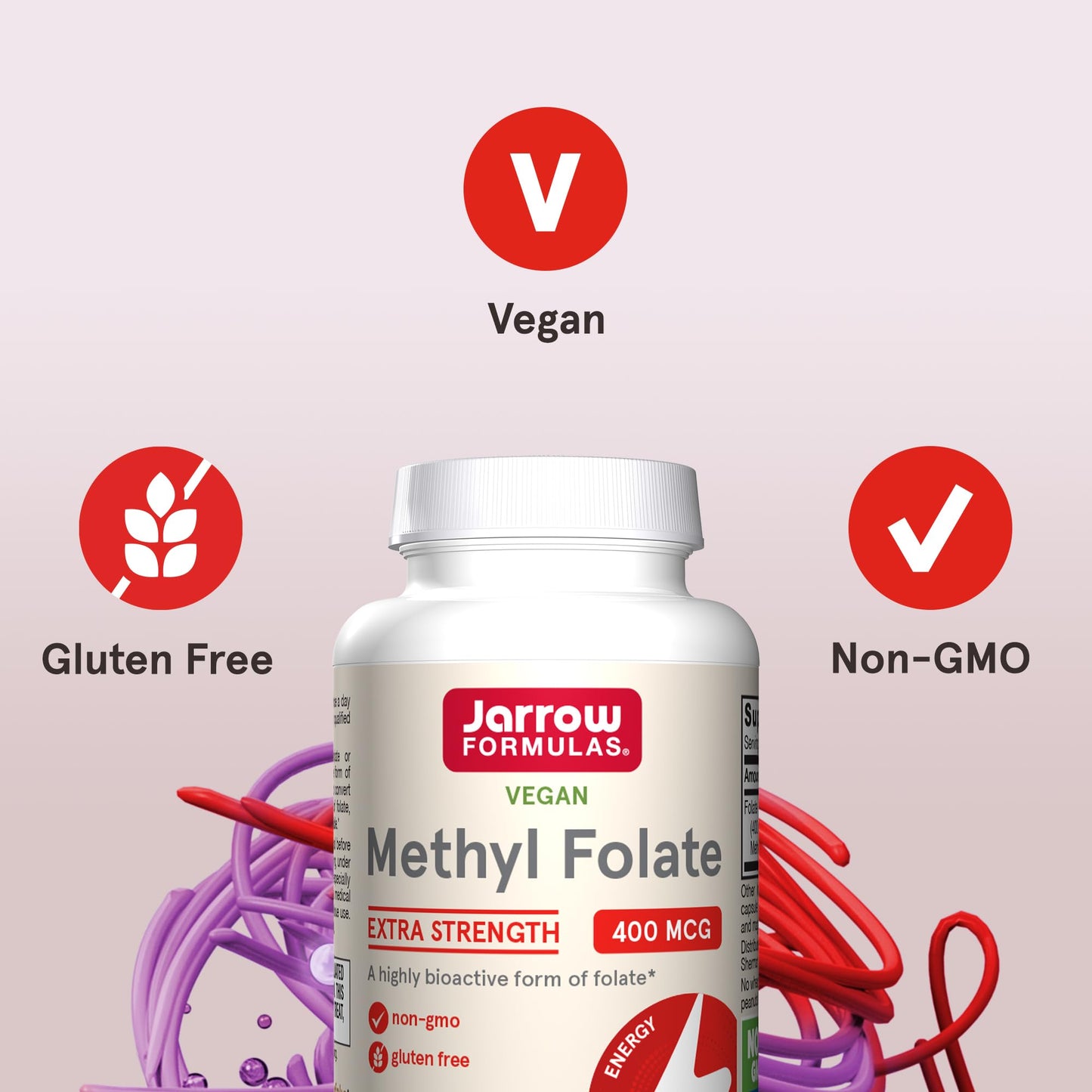 Jarrow Formulas Extra Strength Methyl Folate 400 mcg Capsule, 60 Count