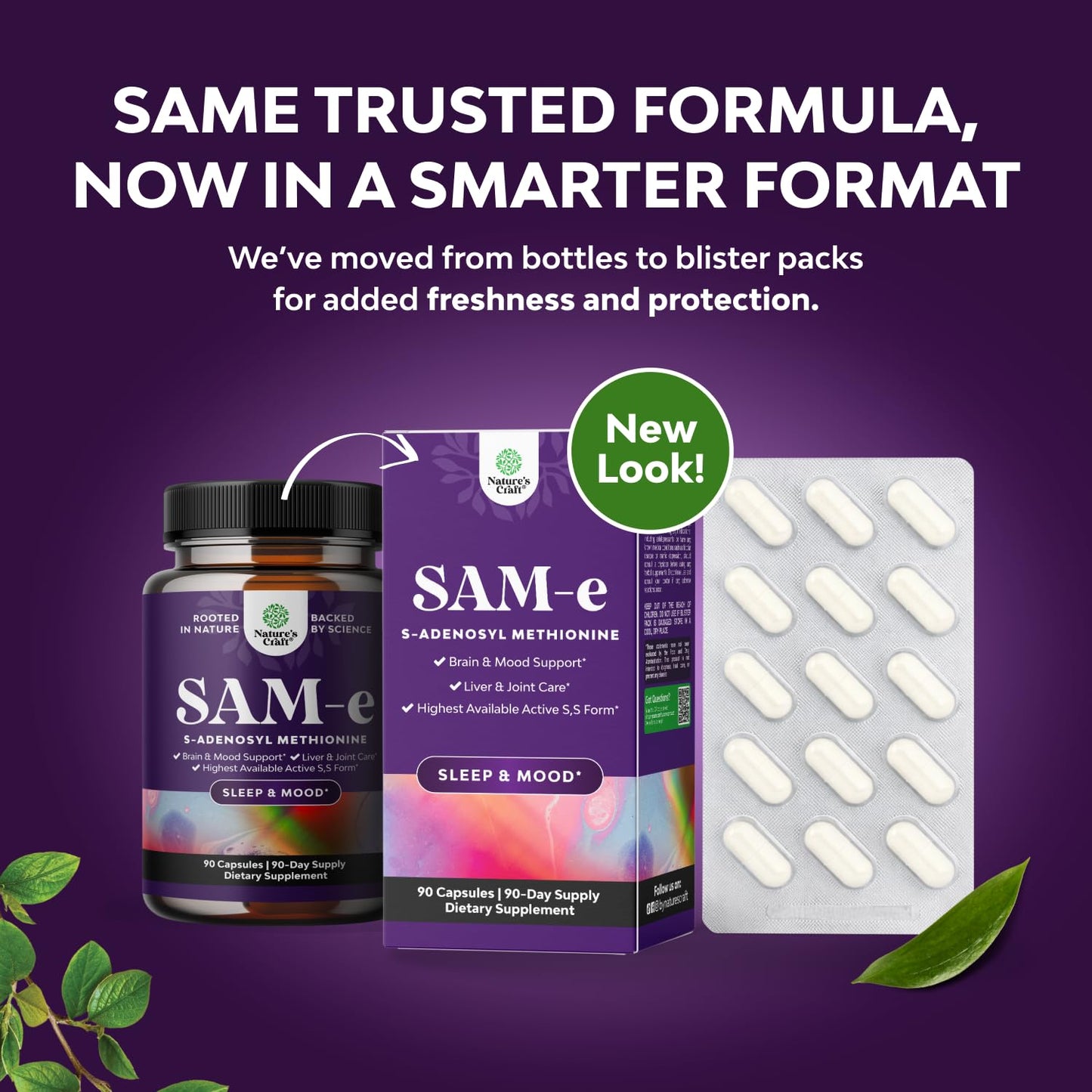 Natures Craft Pure SAM E Supplement 150mg Capsule 90 Count