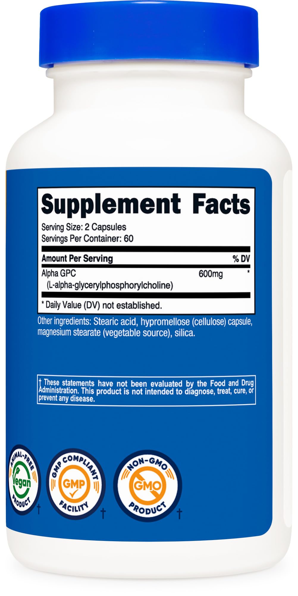 Nutricost Alpha GPC 600mg Capsule, 240 Capsules