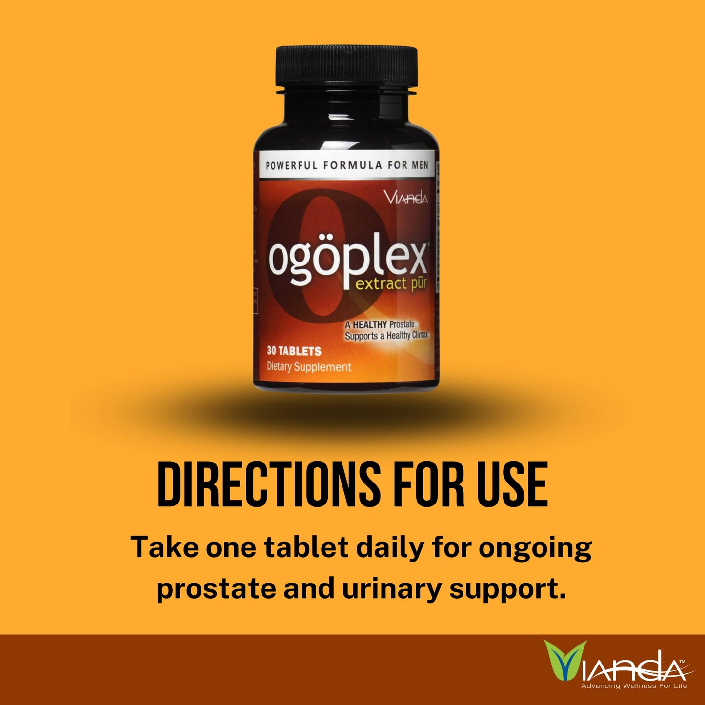 Ogoplex Male Prostate & Urinary Health Supplement with Graminex Swedish Flower Pollen, Saw Palmetto, Phytosterols & Lycopene Tablets, 30