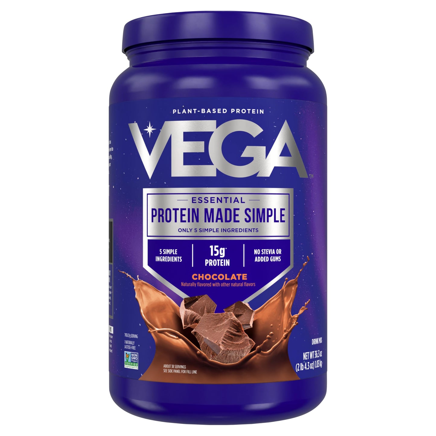 Vega Protein Made Simple Plant-Based Pea Protein Powder, Chocolate, 39 Servings