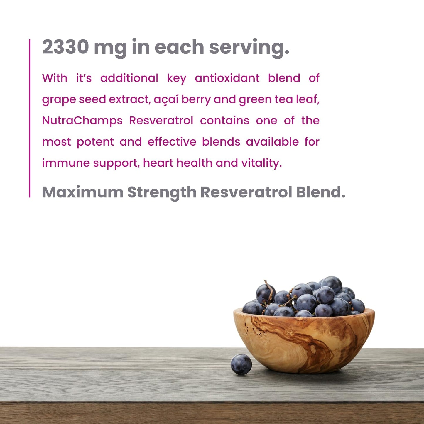 NutraChamps Resveratrol Supplement 120 Capsules