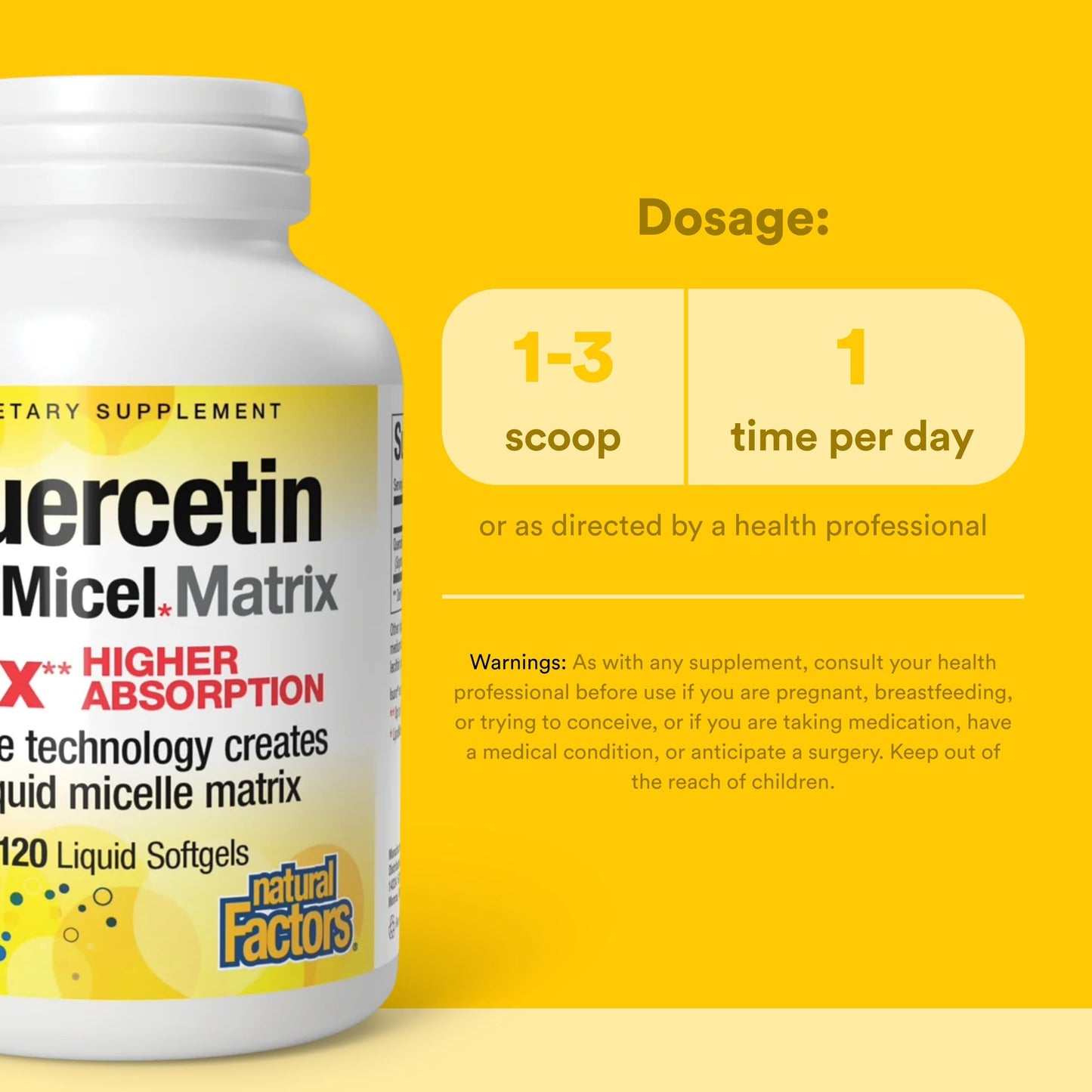 Natural Factors Quercetin LipoMicel Matrix Softgels 120 Count
