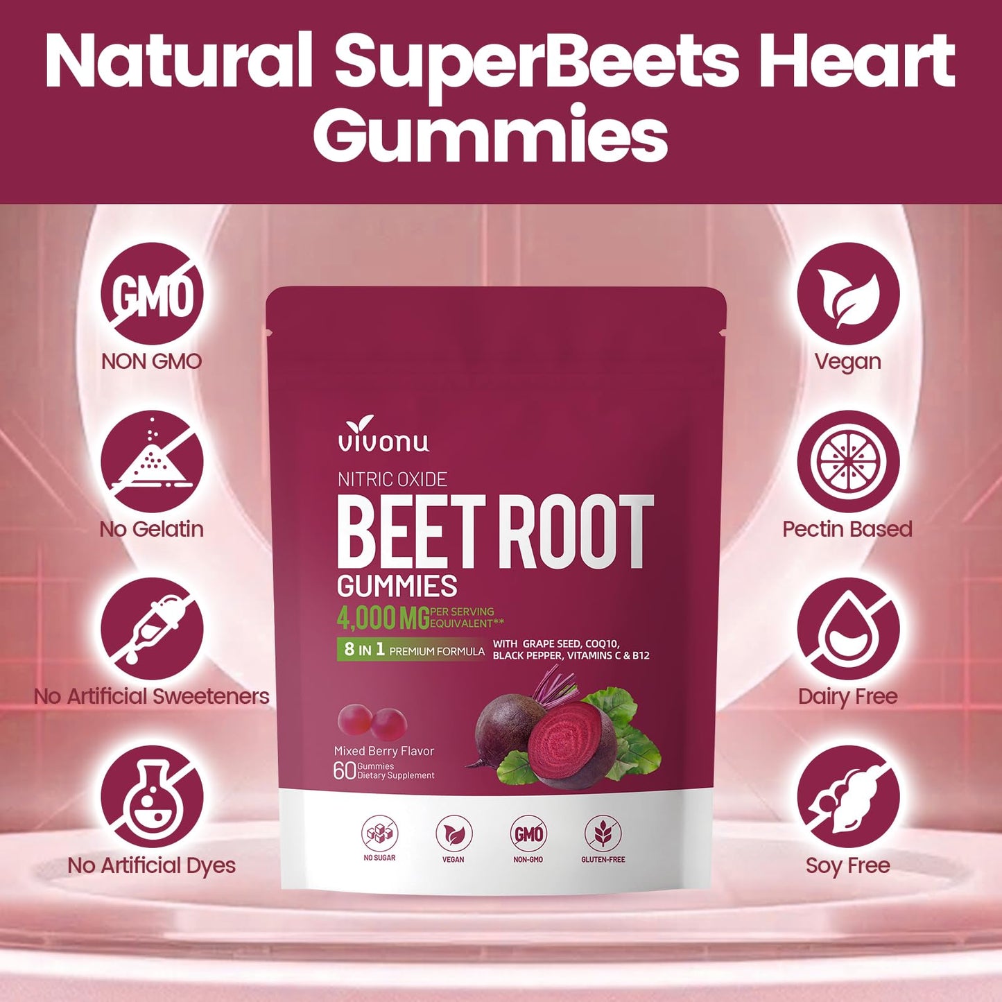 VivoNu Beet Root Capsule 240 Count