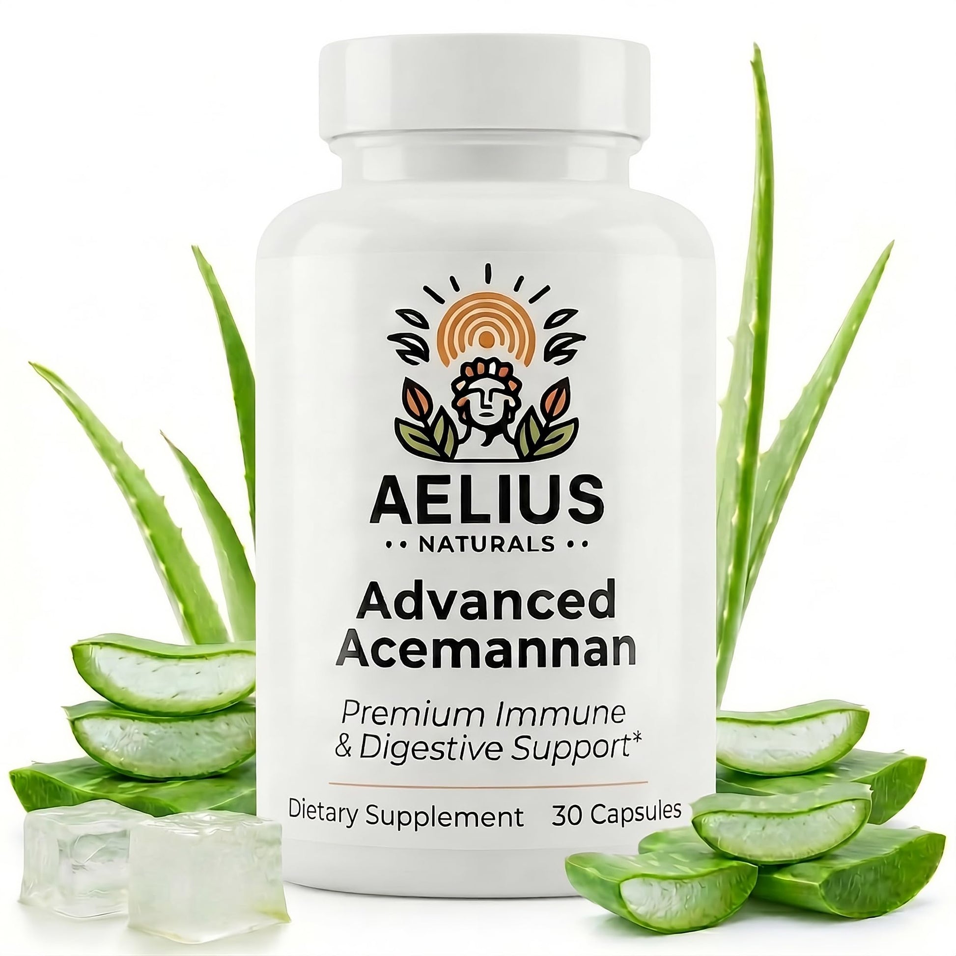 Aelius Naturals Advanced Acemannan Aloe Vera Supplement Capsule, 30 Capsules
