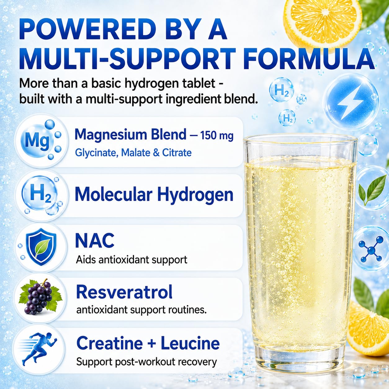 Wellgiuueo Hydrogen Water Tablets with Magnesium, 40 Count