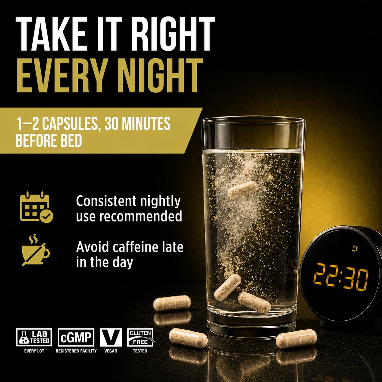 ALLMAX Lights Out Sleep Support Capsules, 60 Count