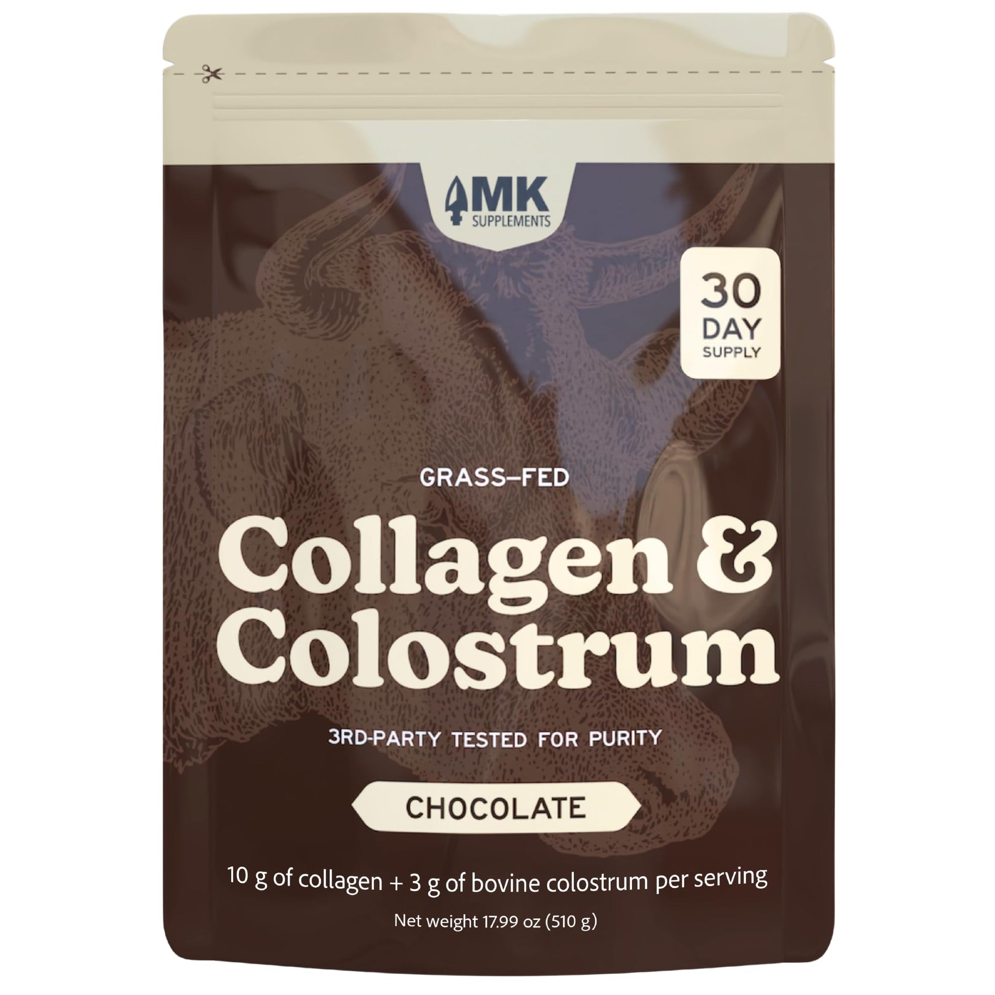 MK Supplements Grass-Fed Collagen & Colostrum Capsule 1 Count