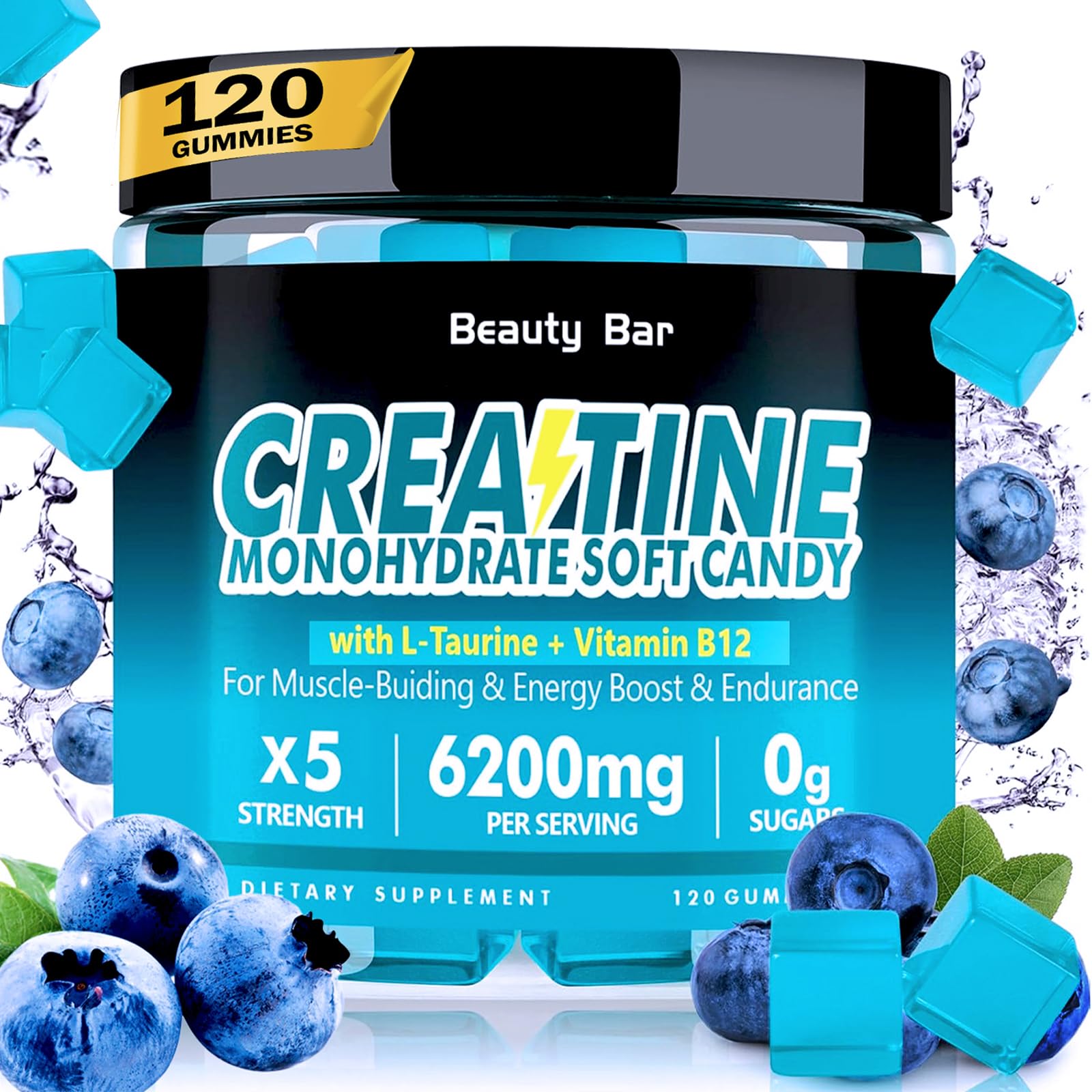 Beauty Bar Creatine Monohydrate Gummies, 120 Count