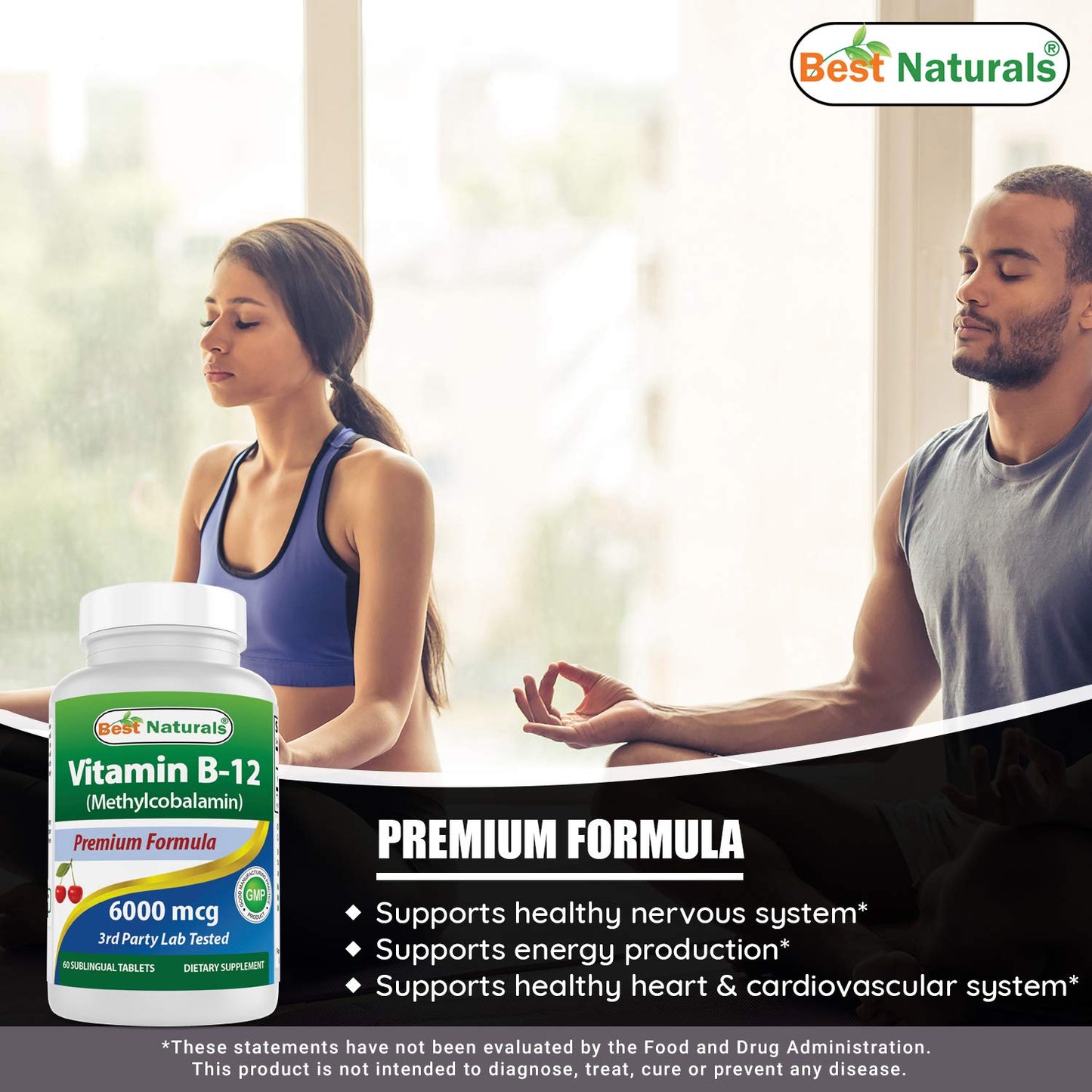Best Naturals Vitamin B-12 6000 mcg & Vitamin D3 10000 IU Softgels 60