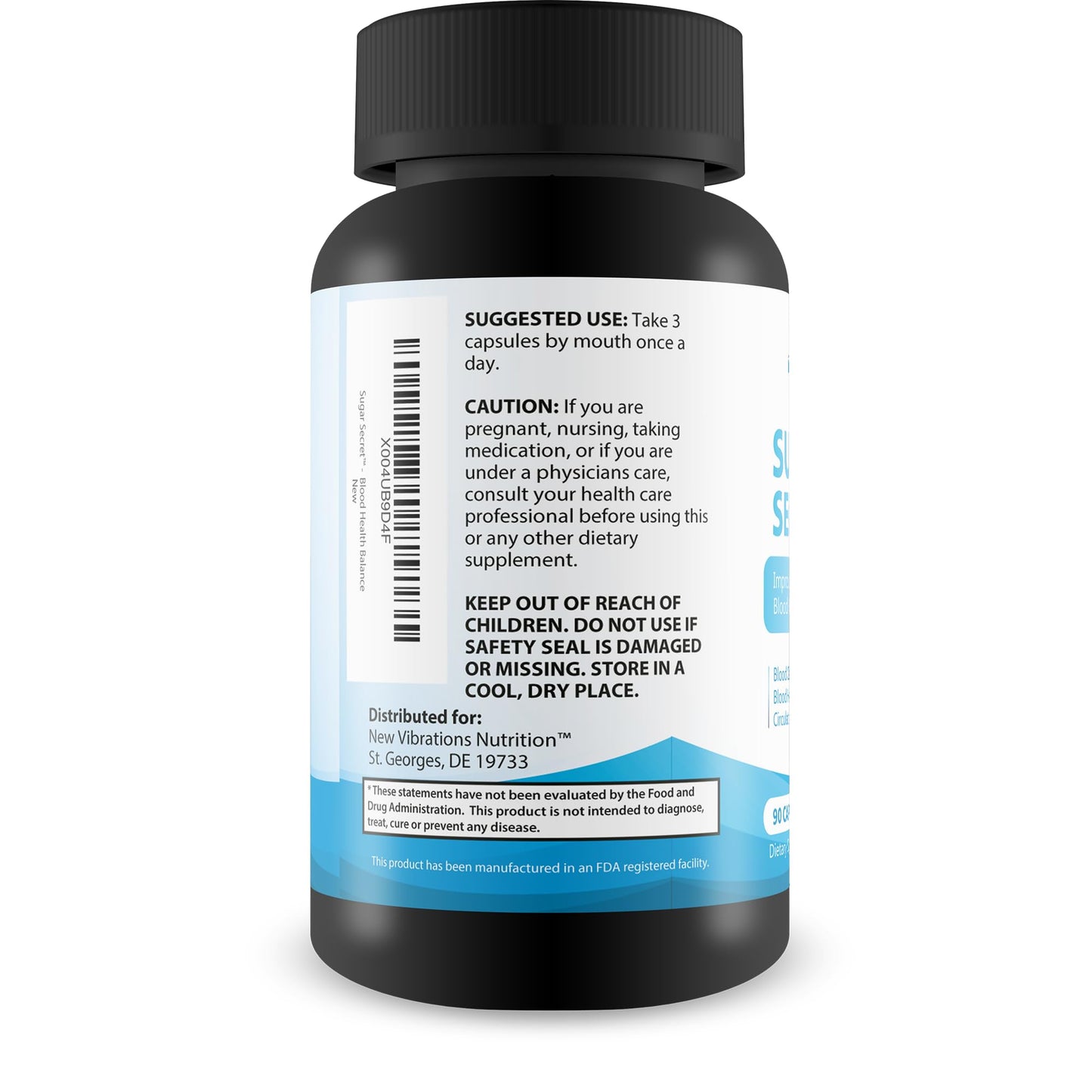 New Vibrations Nutrition Sugar Secret Blood Cleanse & Nerve Support 90 Capsules