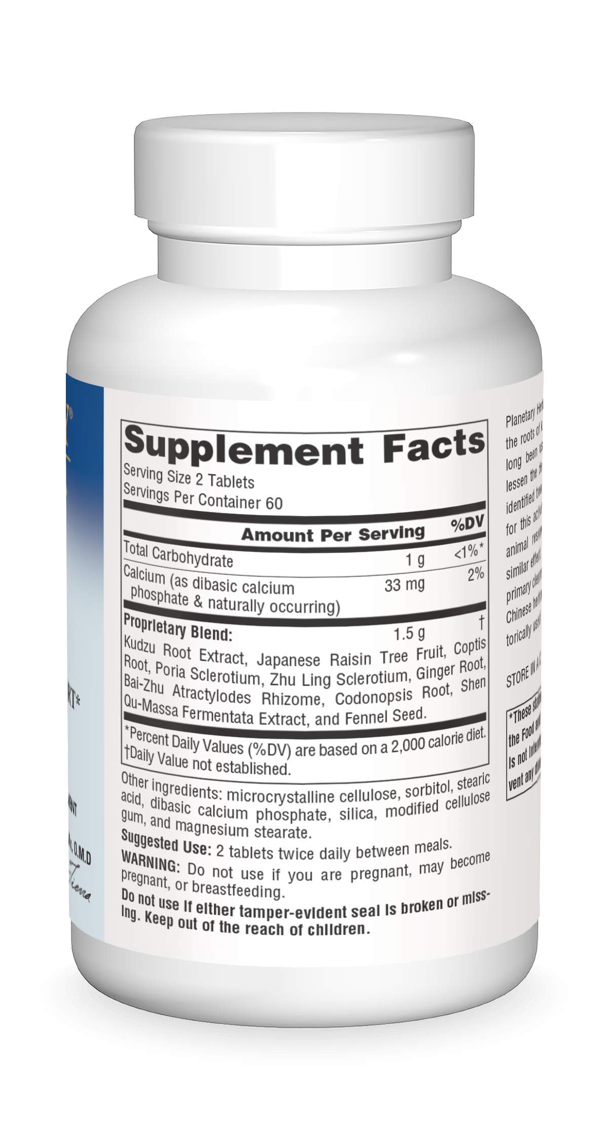 Planetary Herbals Kudzu Recovery 750 mg Anti-Alcohol and Liver Support, 120 Tablets